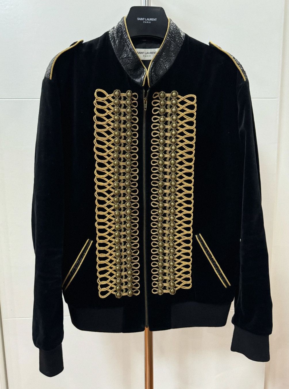 Yves Saint Laurent Saint laurent 16 FW Black Velvet Snakeskin Court Jacket 250 Size US M / EU 48-50 / 2 - 1 Thumbnail