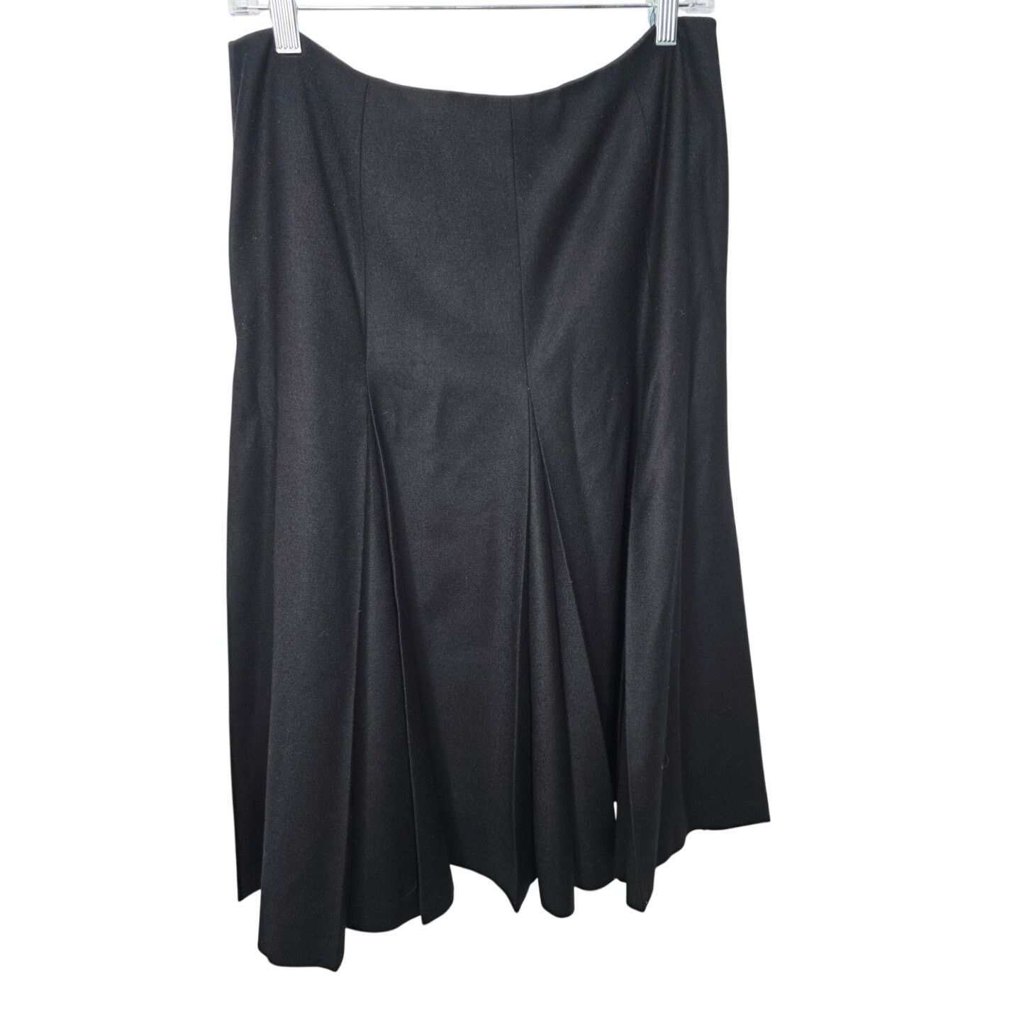 Talbots Vintage Talbots Petites Black Pleated Skirt Lined Wool Blend Size 34" / US 12 / IT 48 - 1 Thumbnail