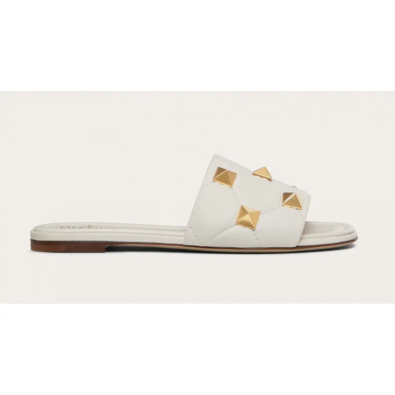 Valentino Valentino Rockstud Roman Stud Ivory Gold Leather Quilted Size US 5.5 / IT 35.5 - 3 Thumbnail