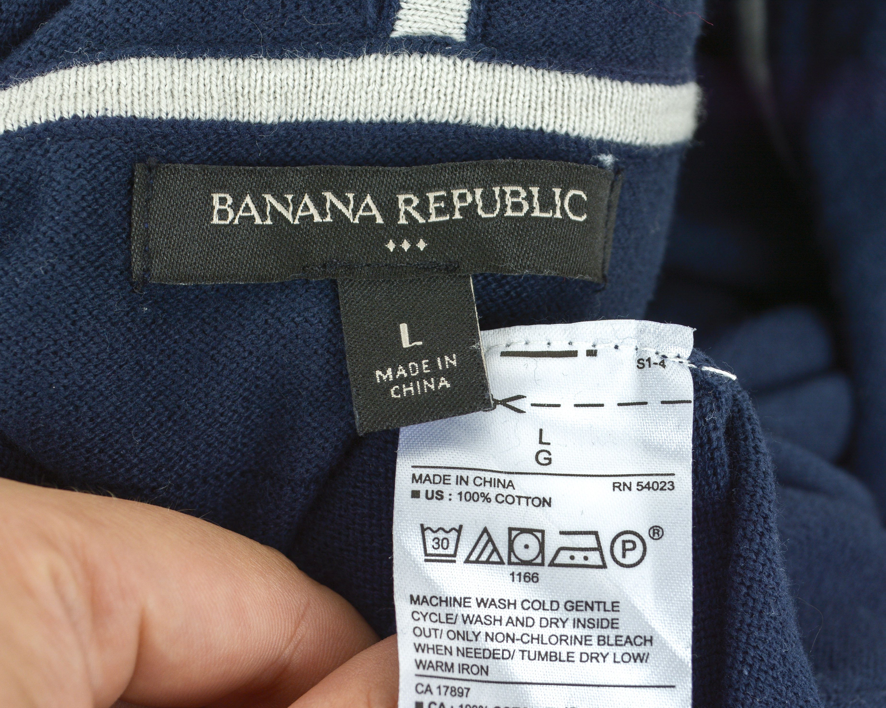 Banana Republic Hooded Jumper L Pullover Sweater Striped Cotton Knit hoodie Size US L / EU 52-54 / 3 - 2 Thumbnail