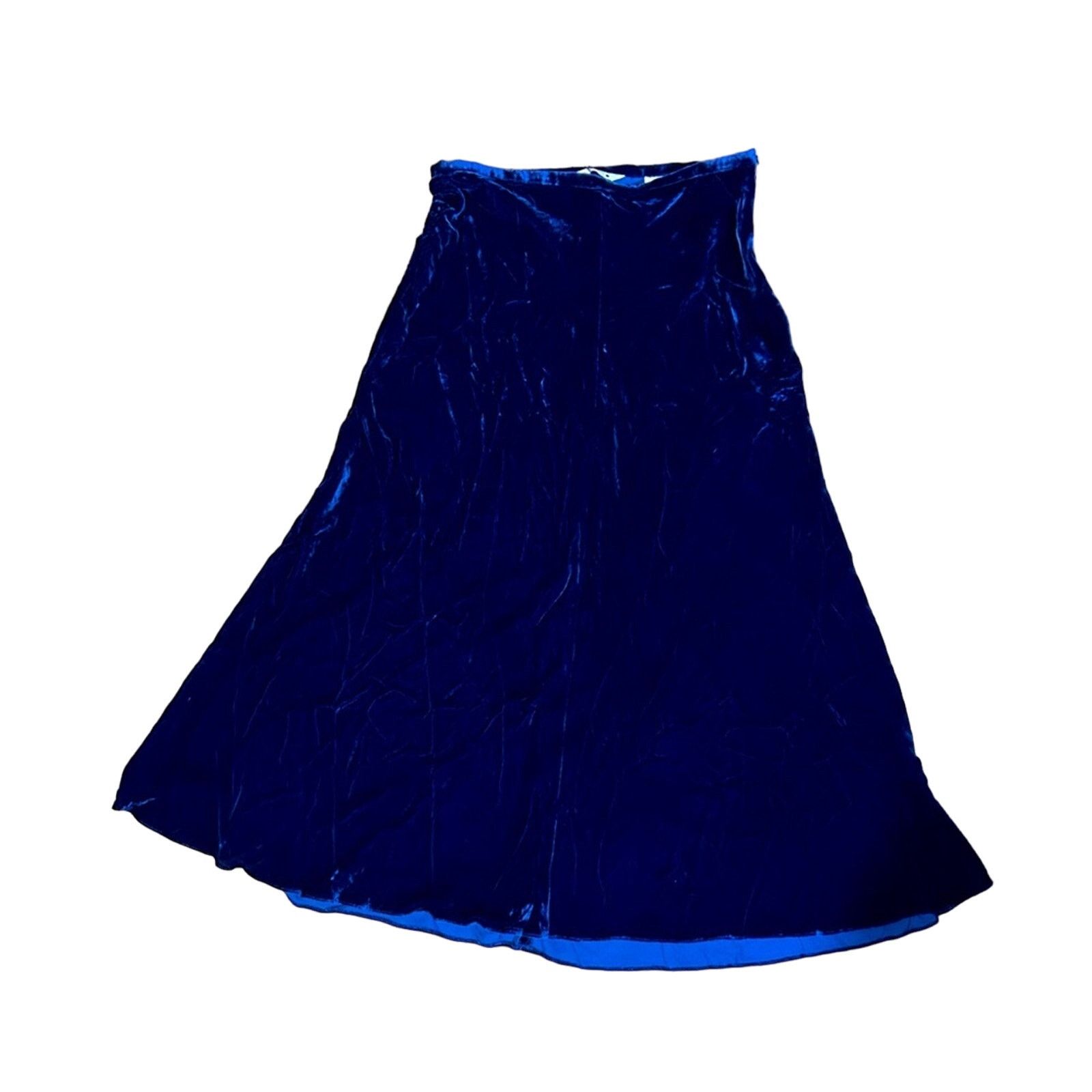Zara Nwt- Zara-Navy Blue Velvet skirt Size 30" / US 8 / IT 44 - 2 Thumbnail