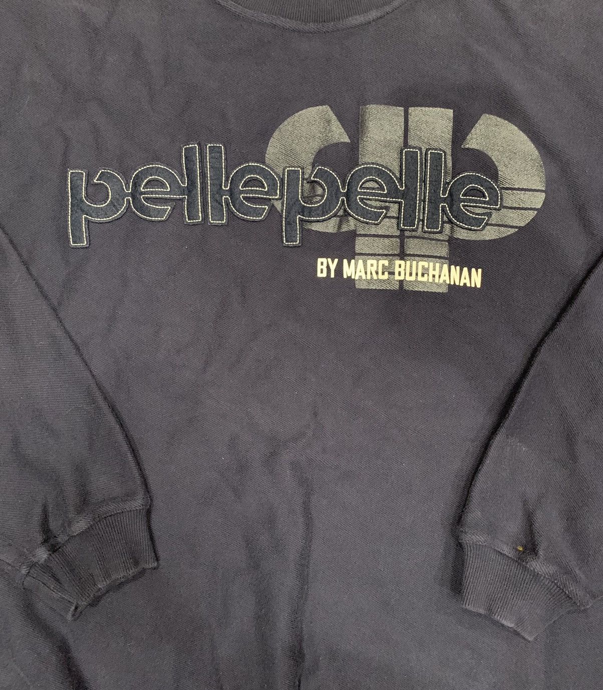 Marc Buchanan Vintage Pelle Pelle Logo Sweater Navy Size US XXL / EU 58 / 5 - 5 Thumbnail