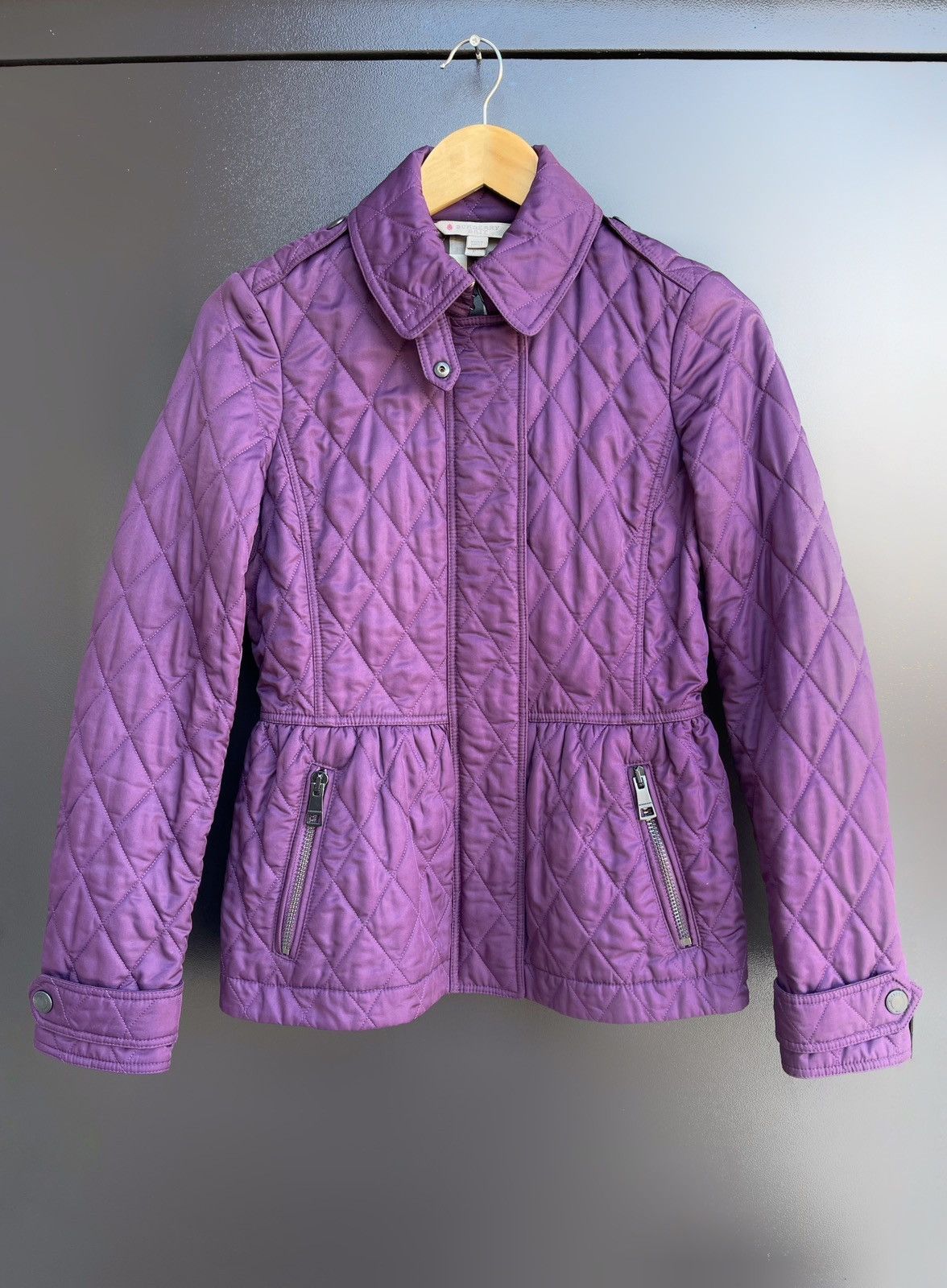 Burberry Burberry Brit Women Purple Check Quilted Lightweight Jacket Size S / US 4 / IT 40 - 3 Thumbnail