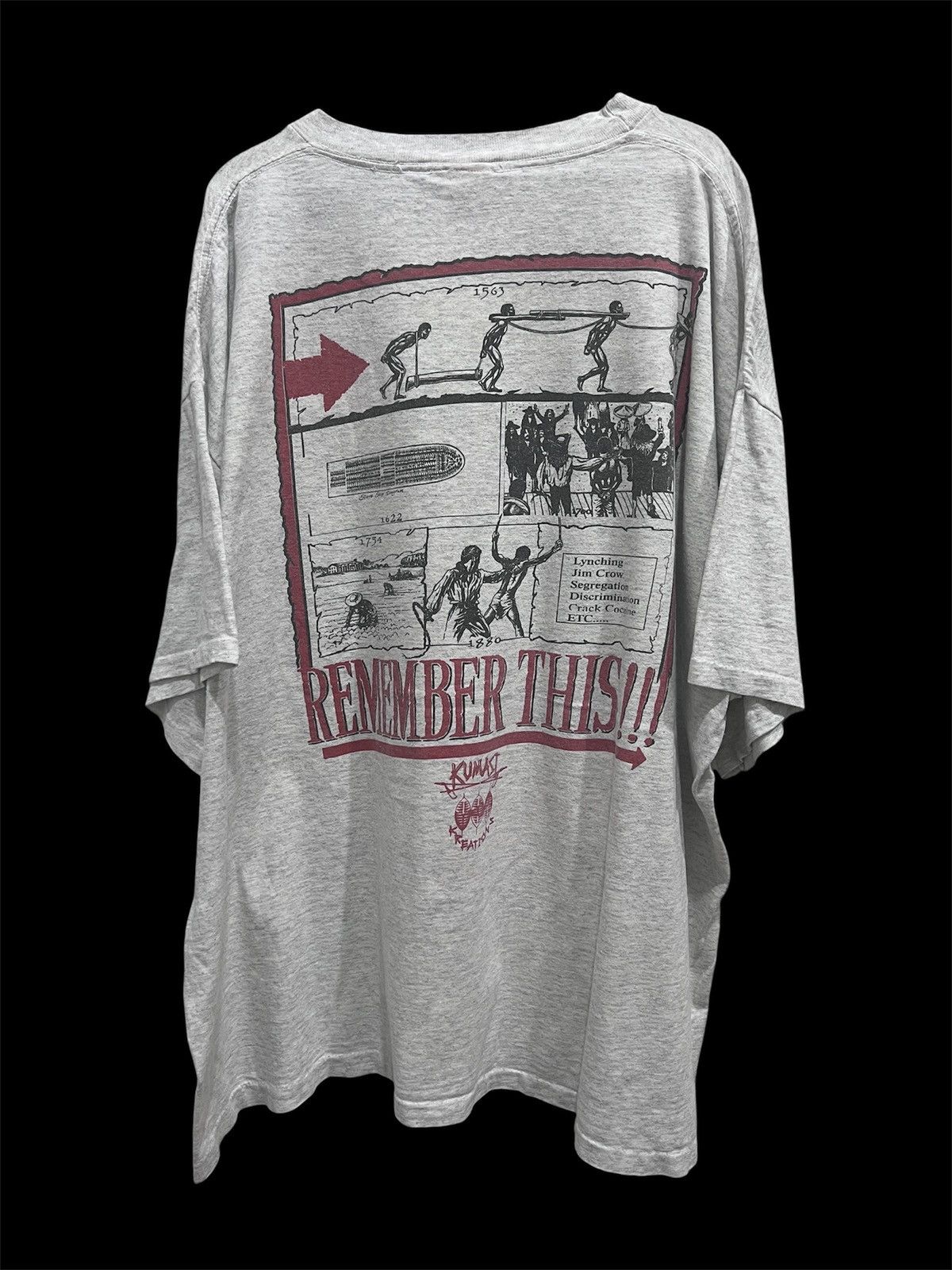 Rap Tees VTG. 90s REMEMBER THIS KUMASI KREATIONS Black History Tee XL Size US XL / EU 56 / 4 - 1 Thumbnail