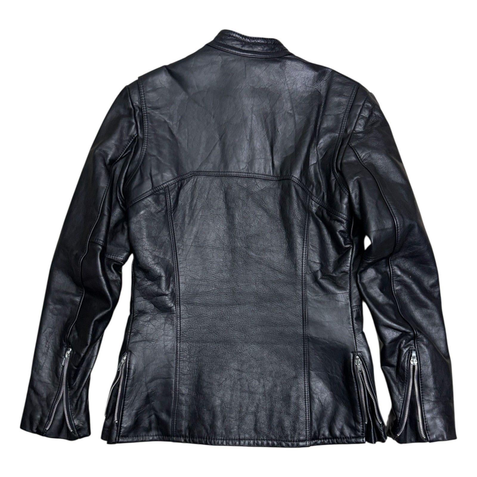 Bristol Studios BRISTOL Vintage Golden Crown LEATHER Luxury Jacket Small Size S / US 4 / IT 40 - 4 Thumbnail