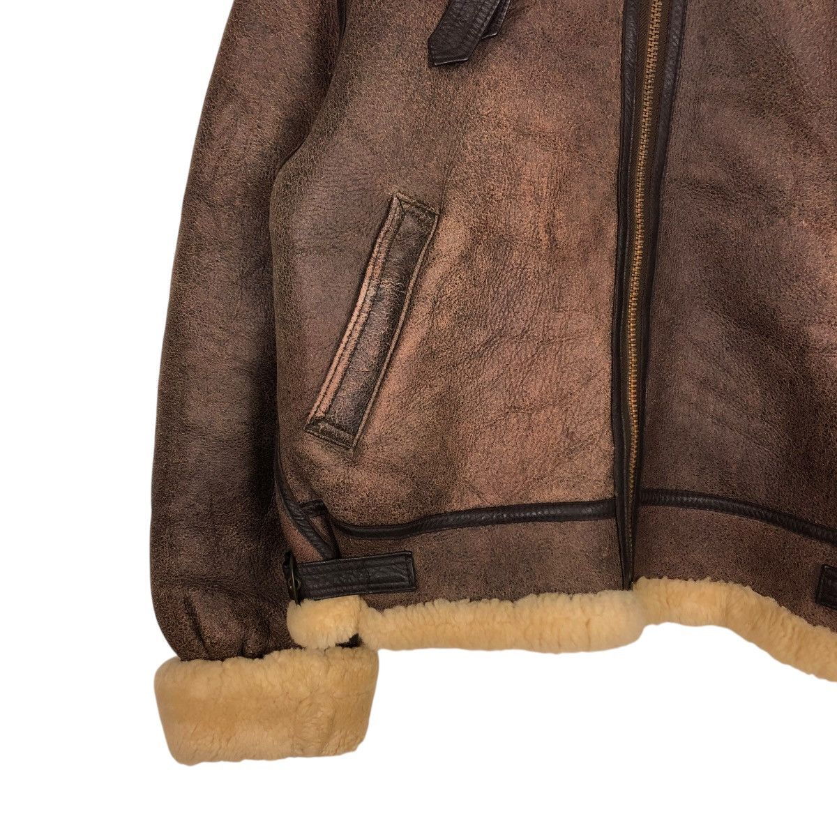 Vintage 🔥VINTAGE GENUINE LEATHER SHEARLING B-3 JACKET AIR FORCE Size US L / EU 52-54 / 3 - 8 Thumbnail