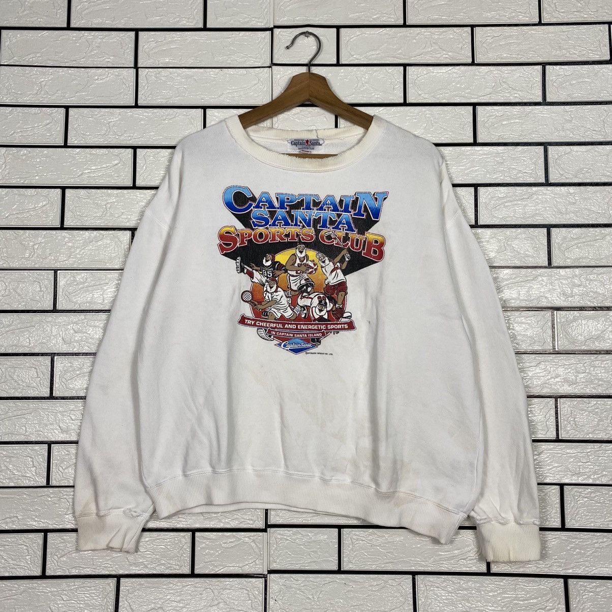 Japanese Brand 📌Vintage Sweatshirt Crewneck Captain Santa Full Print Size US M / EU 48-50 / 2 - 2 Thumbnail