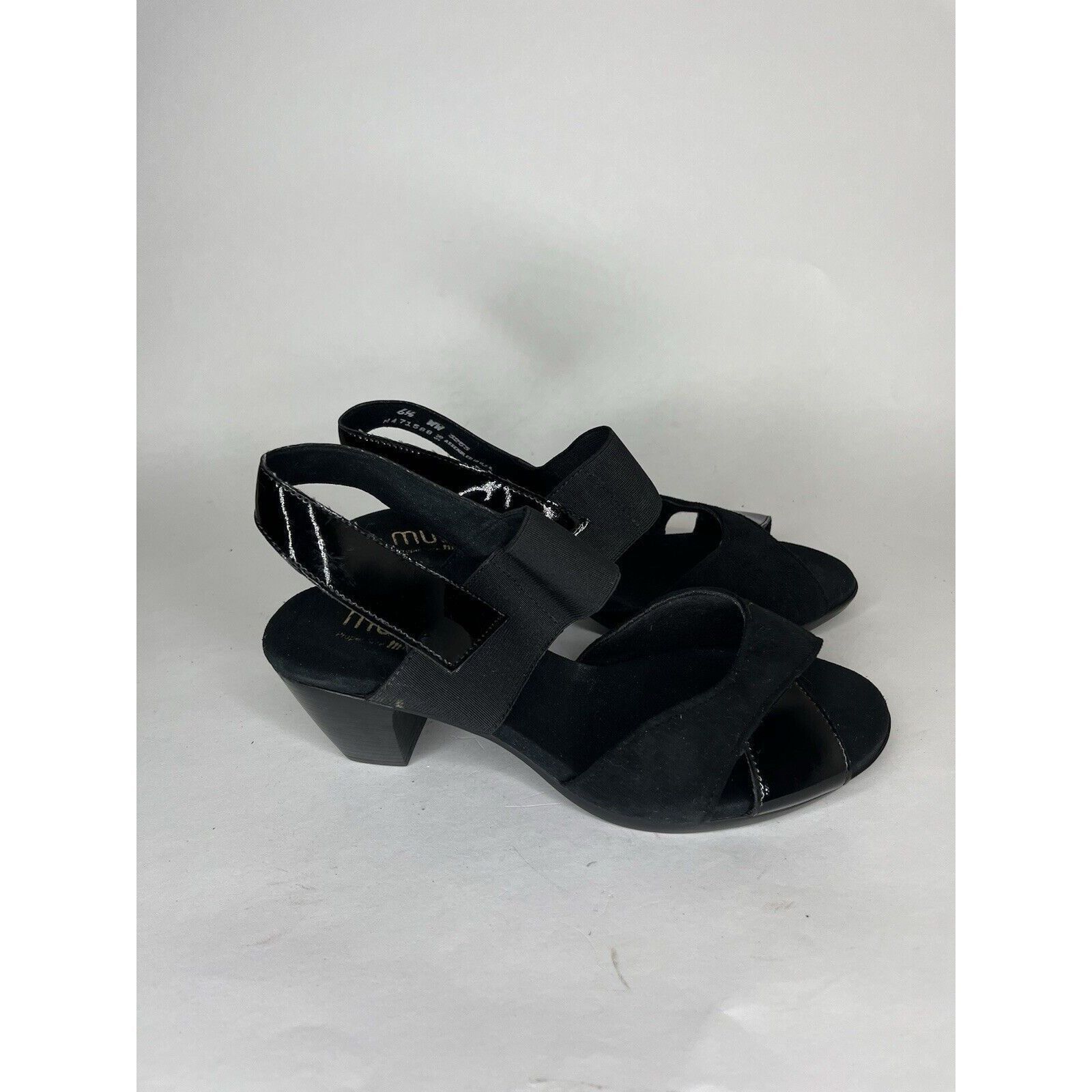 Other Munro Black Suede Patent Leather Slingback Heel Sandals Wome Size US 6.5 / IT 36.5 - 1 Thumbnail