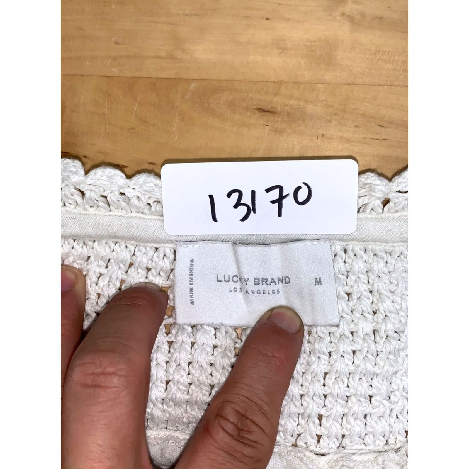 Lucky Brand Lucky Brand Tank Women M White Knit Crocheted Sleeveless Cropped Y2K Tunic 13170 Size M / US 6-8 / IT 42-44 - 2 Thumbnail
