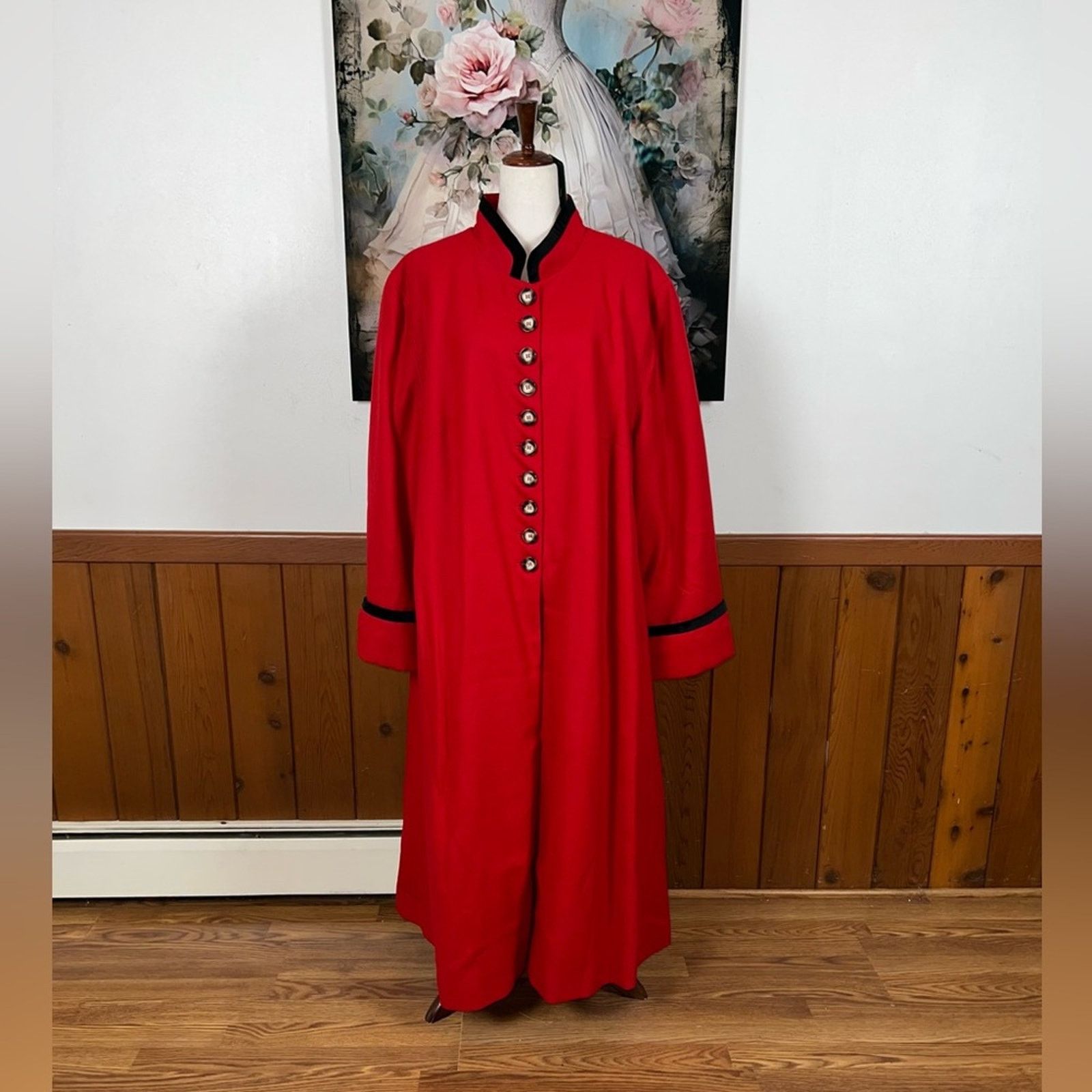 Vintage Fabulous New Vintage 90s Harve’ Benard Velvet Trim Wool Coat Size 4XL / US 24-26 - 2 Thumbnail