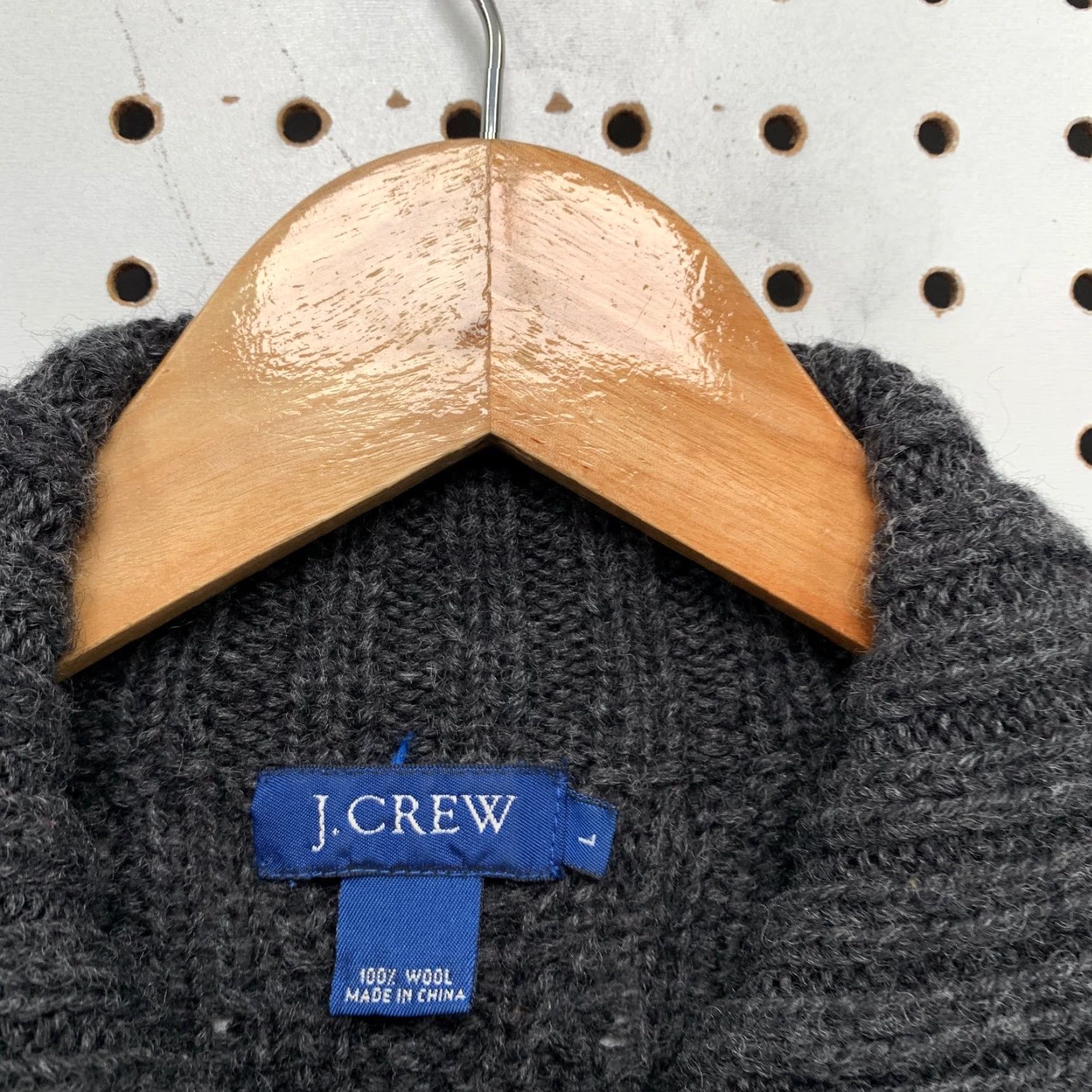 J.Crew VINTAGE J.CREW Cardigan Sweater Womens L Gray 90s Cable Knit Button Wool Cardigan Size L / US 10 / IT 46 - 5 Thumbnail