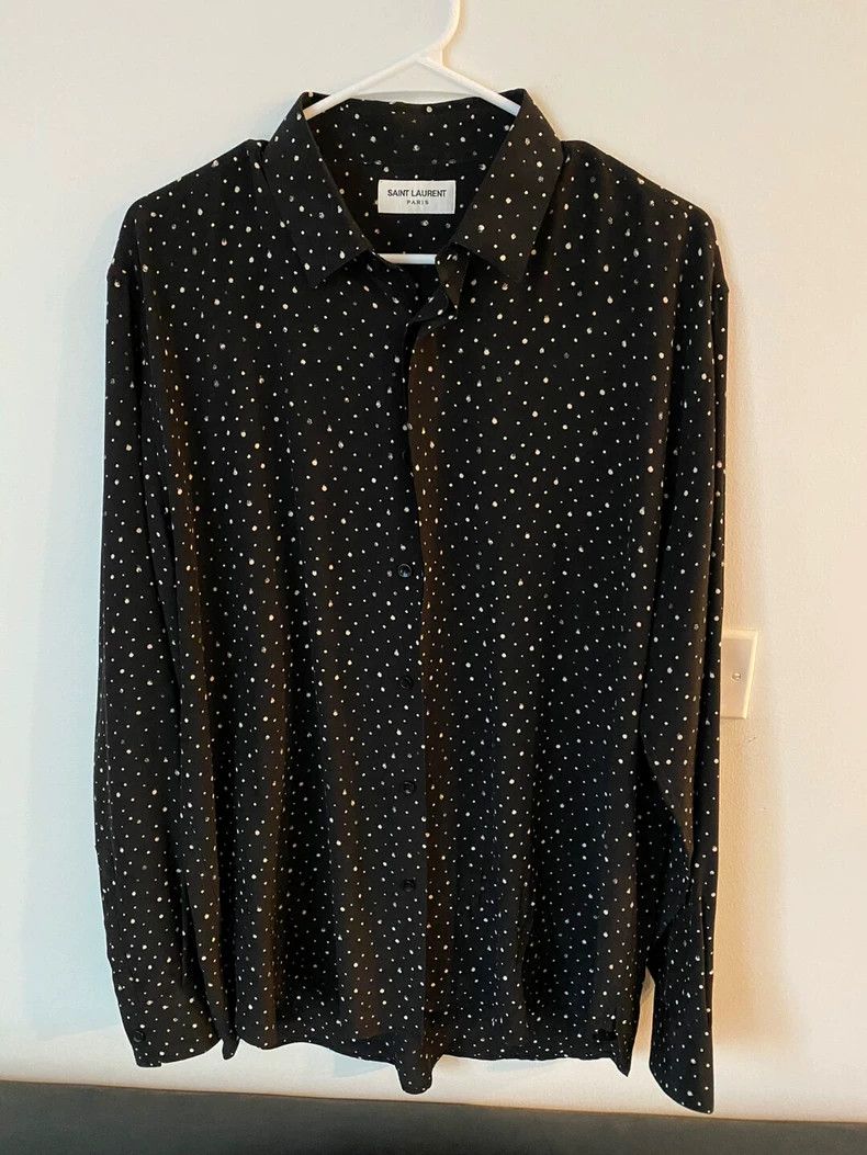 Saint Laurent Paris Lightweight Polka Dot Button-Up Shirt Size US M / EU 48-50 / 2 - 1 Thumbnail