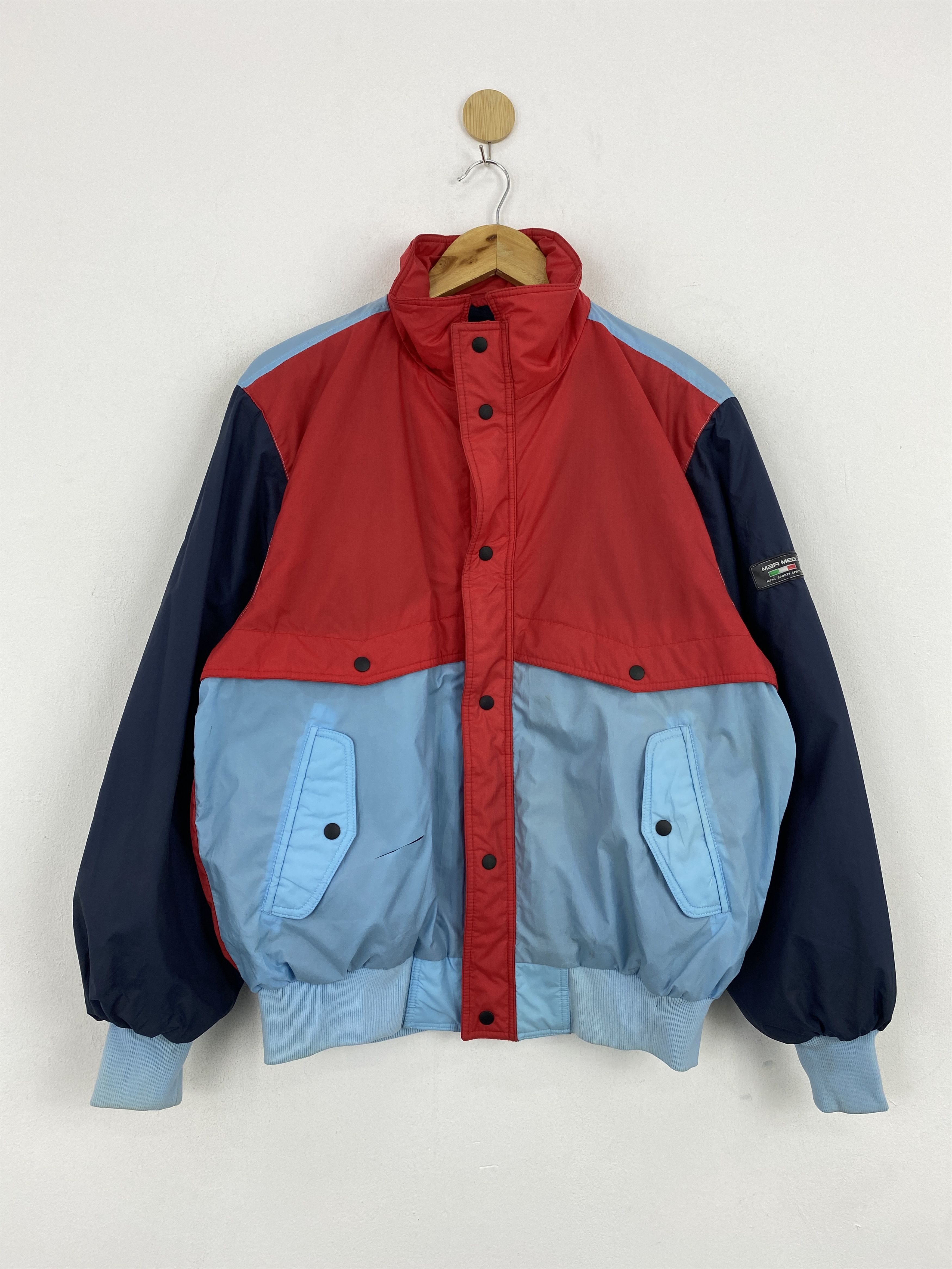 image of Vintage Mar Medi Multi Colour Block Zipper Jacket, Men's (Size Medium)