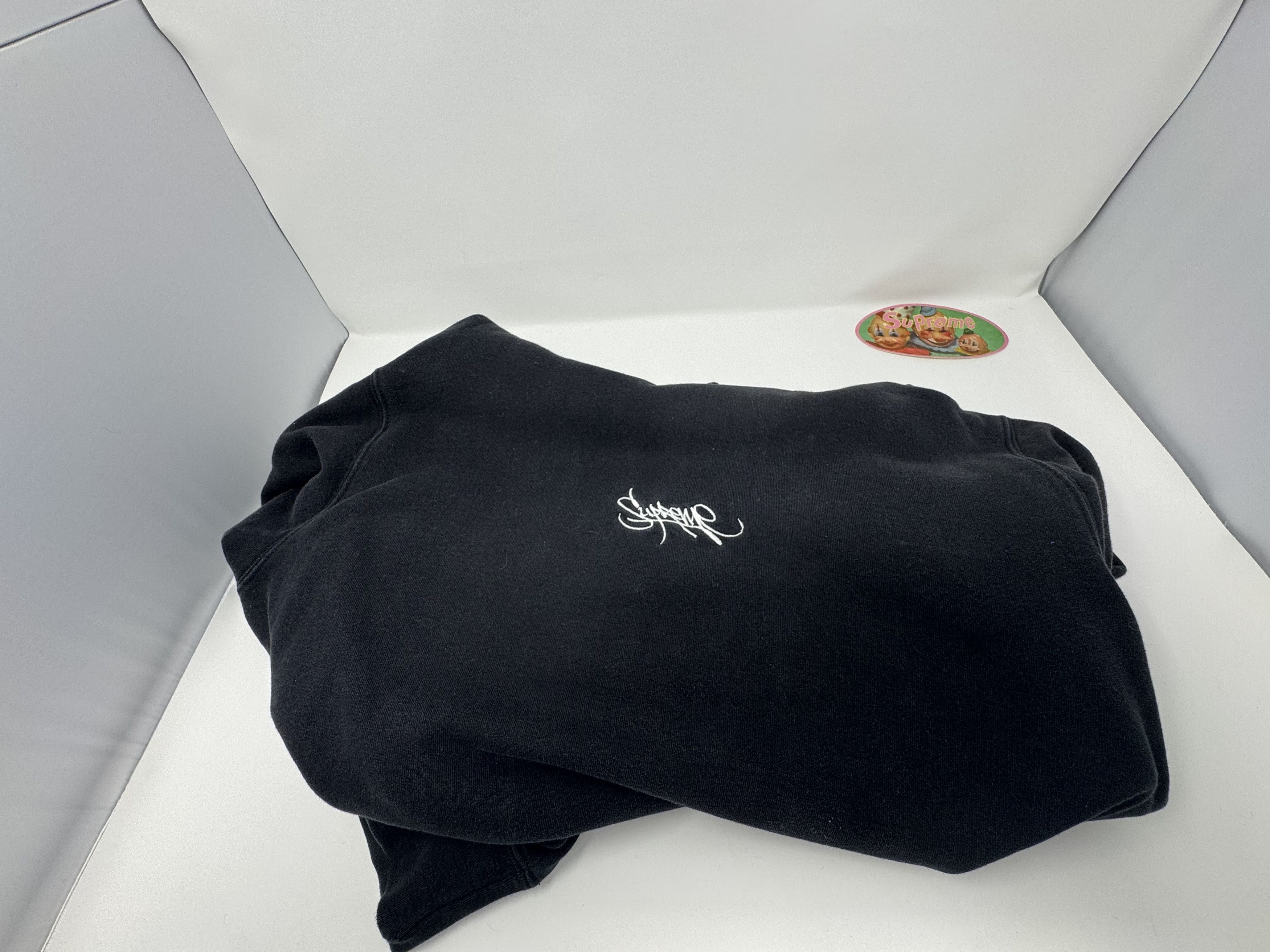 Supreme Script cursive hoodie sweatshirt large black Size US L / EU 52-54 / 3 - 1 Thumbnail