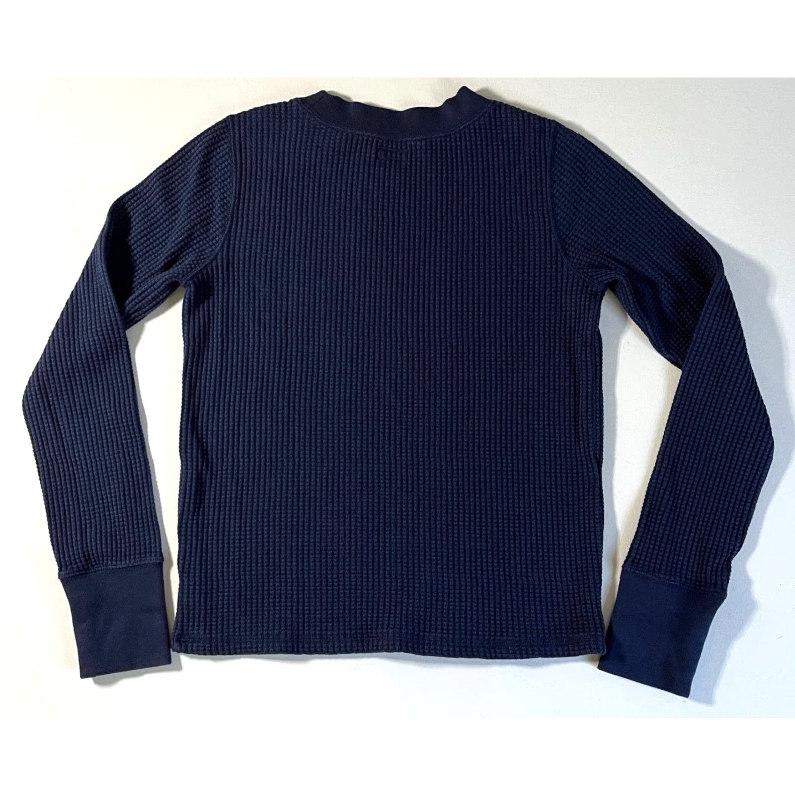 Faherty Faherty Women's Waffle Crew Shirt in Midnight Blue S Navy Wool Blend? Size S / US 4 / IT 40 - 7 Thumbnail