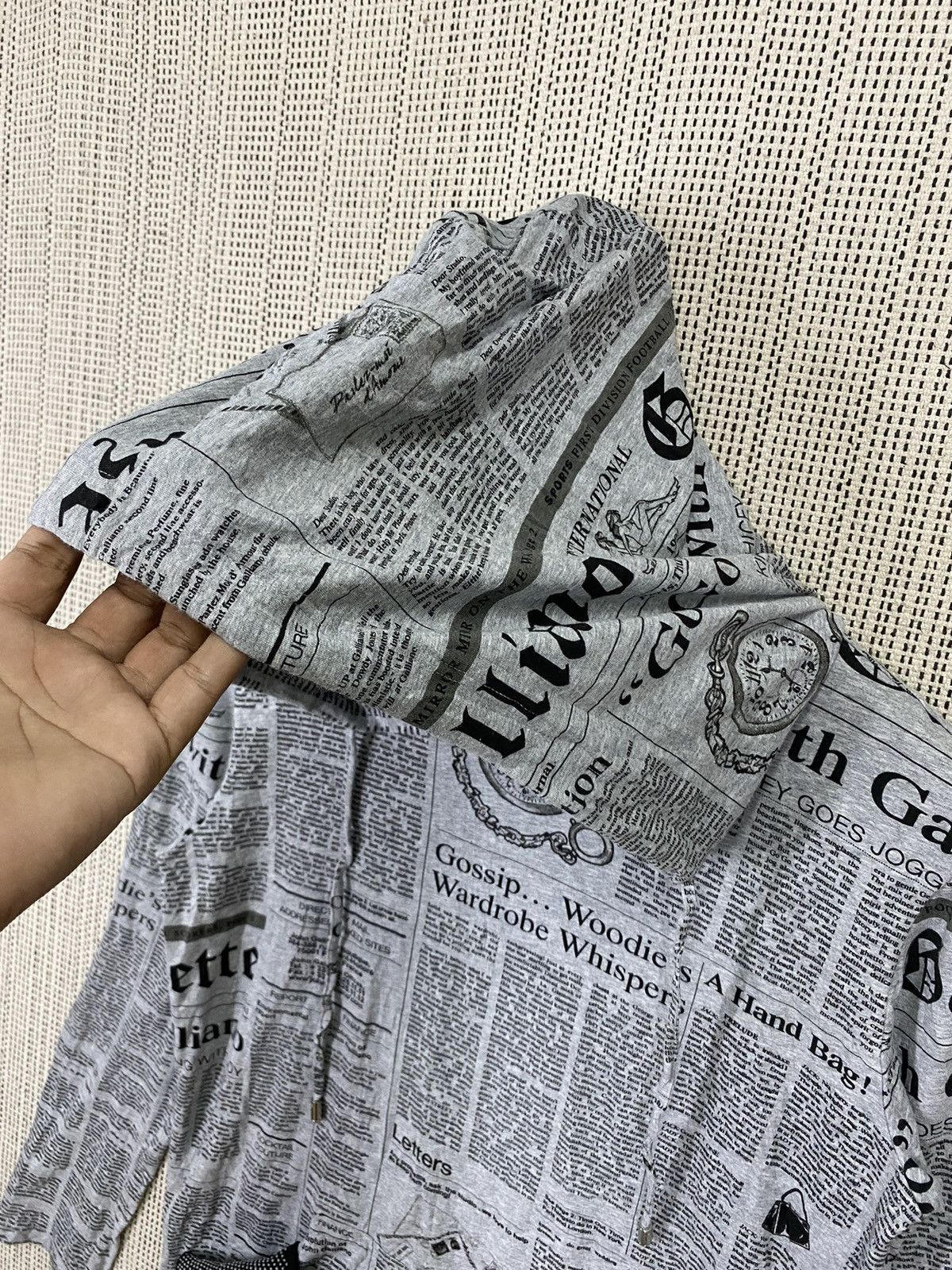 Designer SUPERARESs05 John galliano newspaper hoodie very rare design Size US M / EU 48-50 / 2 - 11 Thumbnail