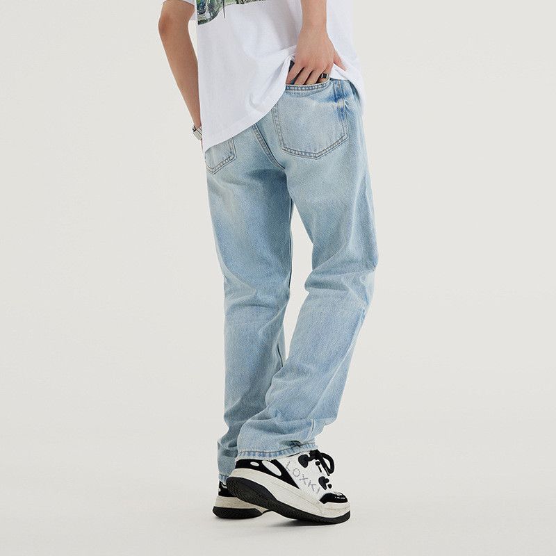 Jean Men's American Loose-Fit Vintage Heavy-Wash Denim Jeans Size US 32 / EU 48 - 4 Thumbnail