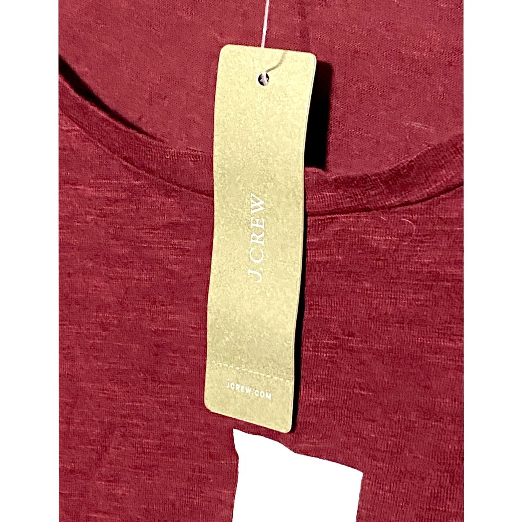 J.Crew J.CREW T-Shirt Womens M Christmas Party Joy Holiday Cheer Burgundy Red 60% Cotton 40% Modal NWT Casual Soft Short Sleeve Crew Neck Satin Tagless? Size M / US 6-8 / IT 42-44 - 5 Thumbnail