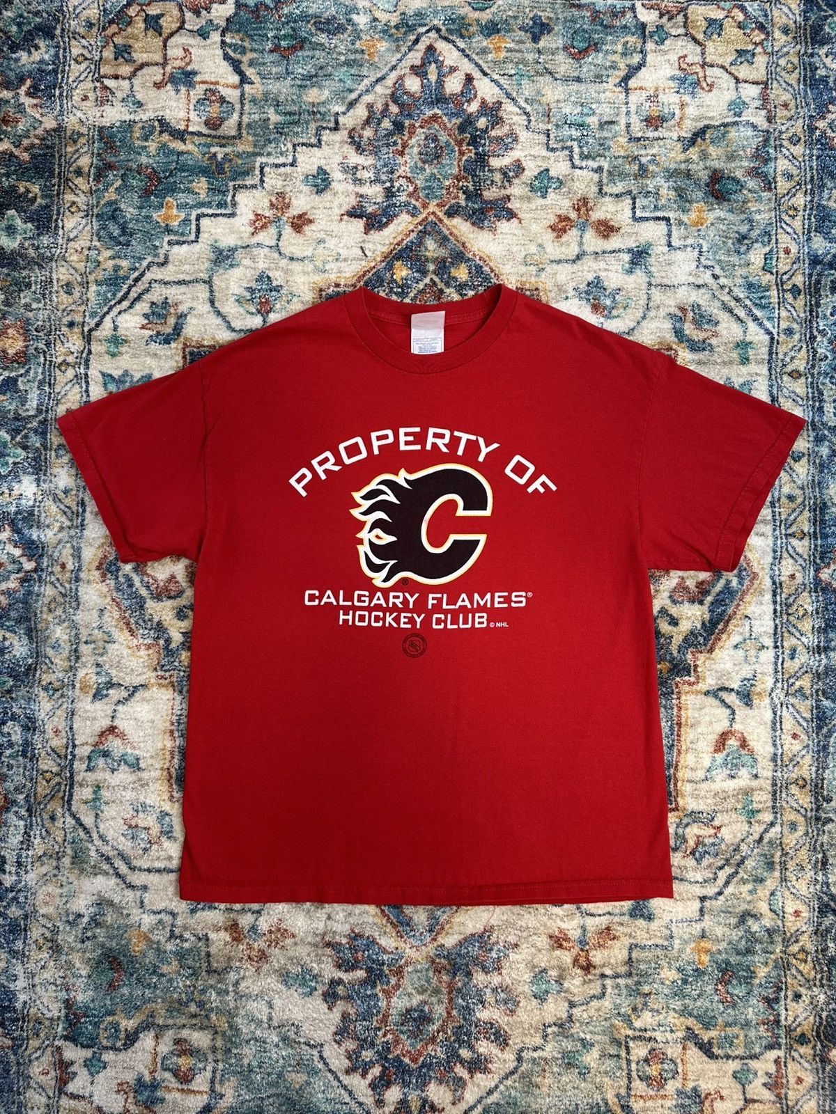 NHL × Vintage Vintage NHL Calgary Flames Hockey Club T-shirt Size XL Size US XL / EU 56 / 4 - 1 Thumbnail