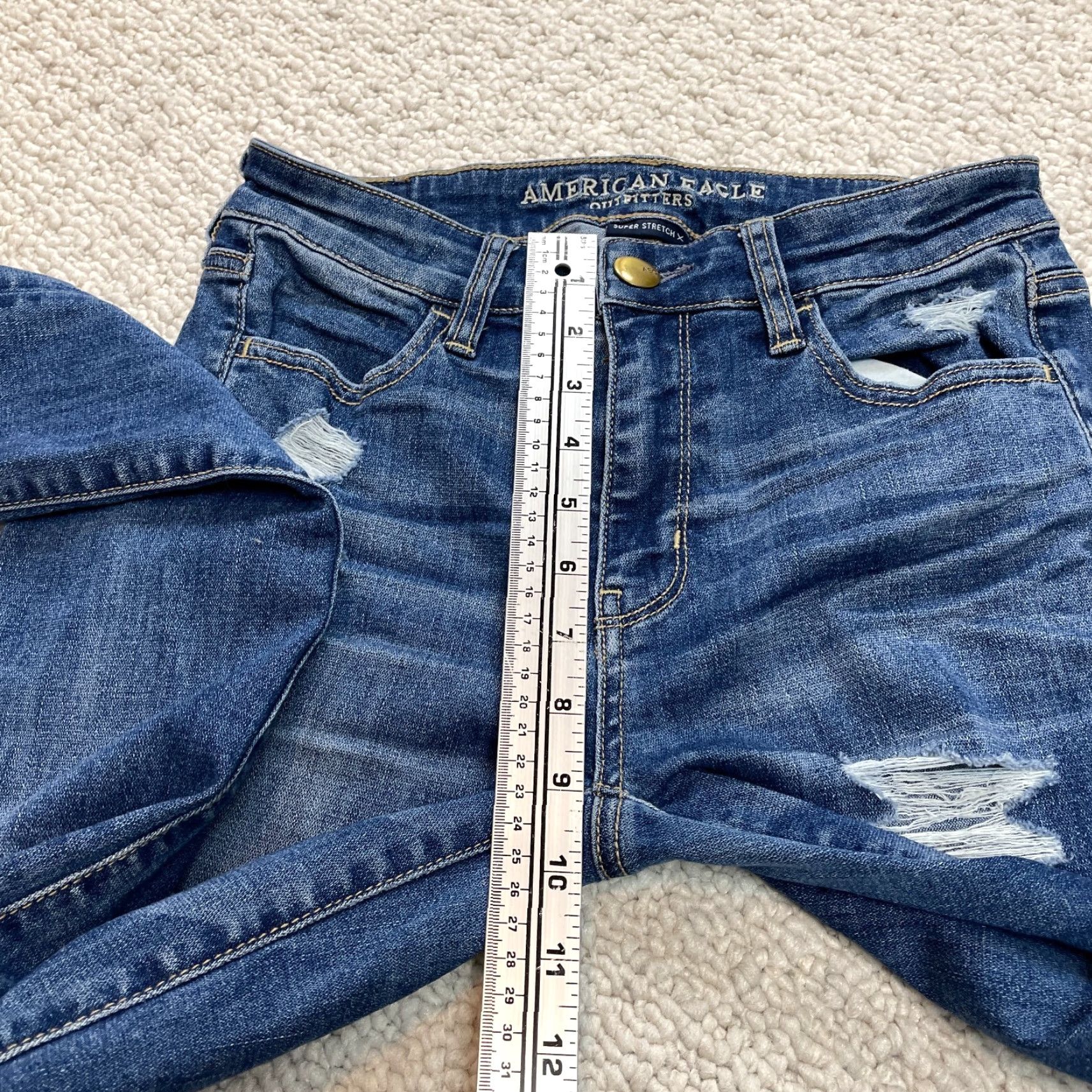American Eagle Outfitters American Eagle Jeans Womens 4 Super Stretch High Rise Jegging Blue Dark Denim Size 27" / US 4 / IT 40 - 6 Thumbnail