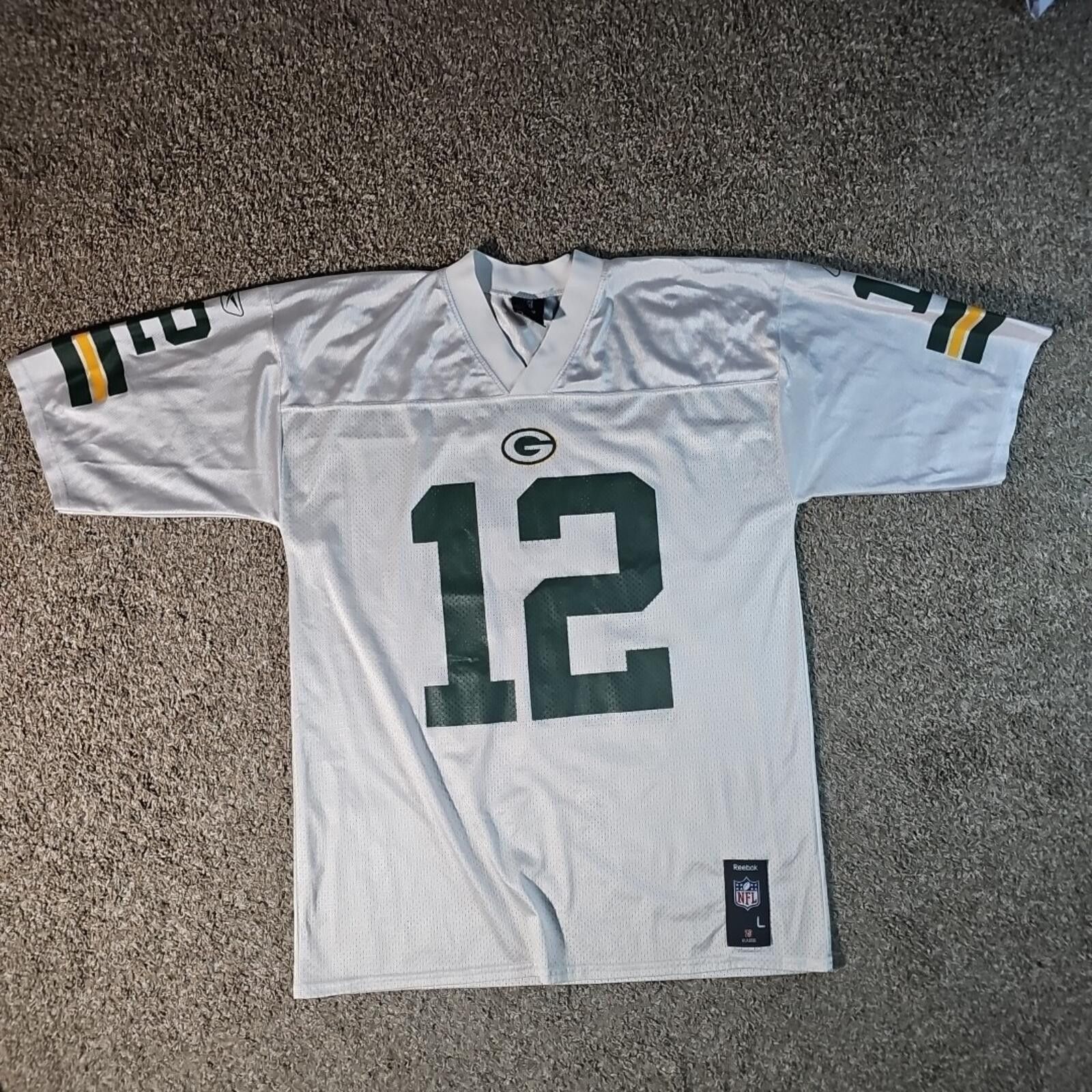 Reebok Reebok L White Green Bay Packers Jersey Size ONE SIZE - 1 Thumbnail