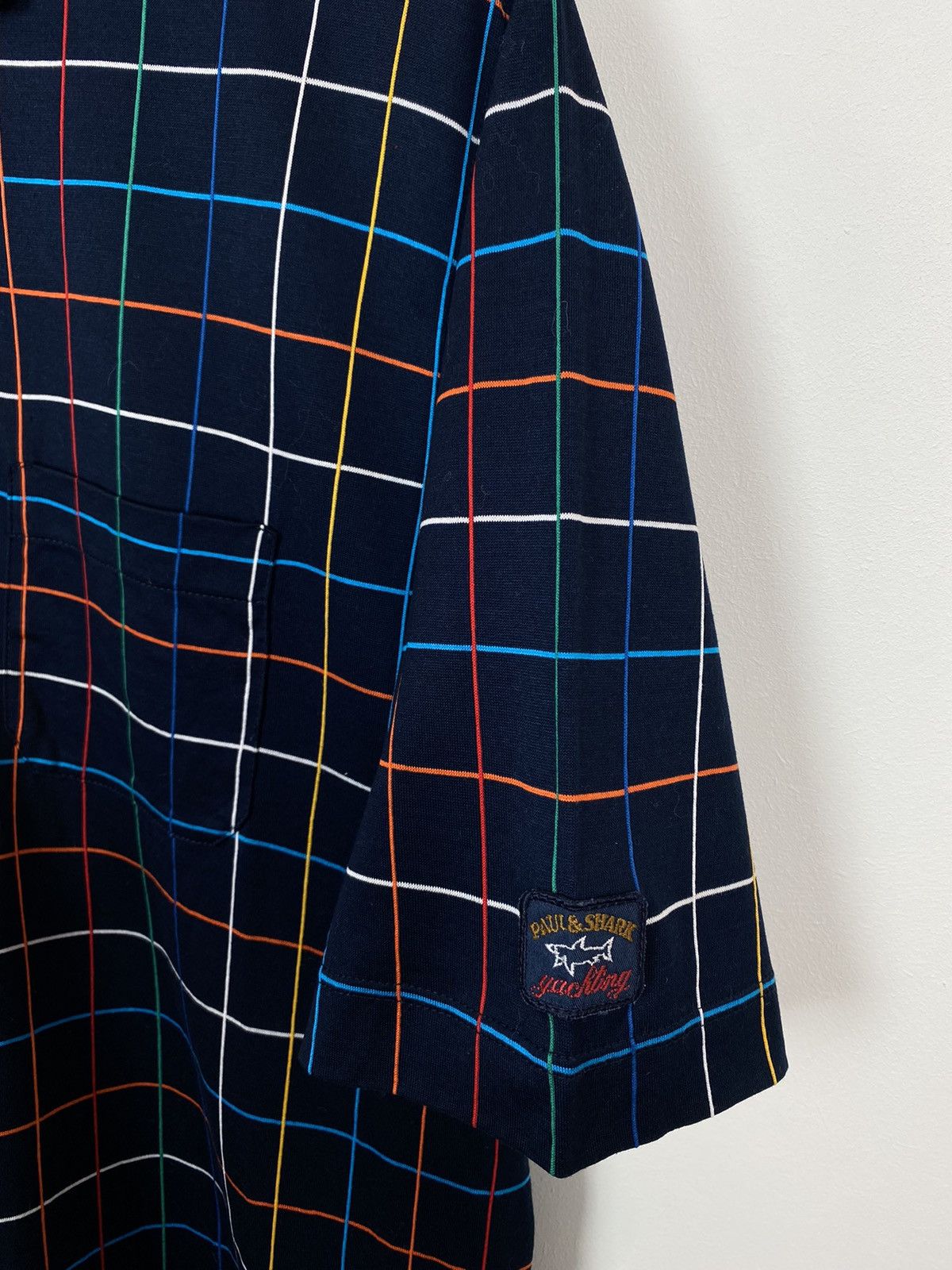 Paul & Shark Vintage Paul & Shark Polo Shirt Check Button-Up Short Sleeve Size US L / EU 52-54 / 3 - 12 Thumbnail