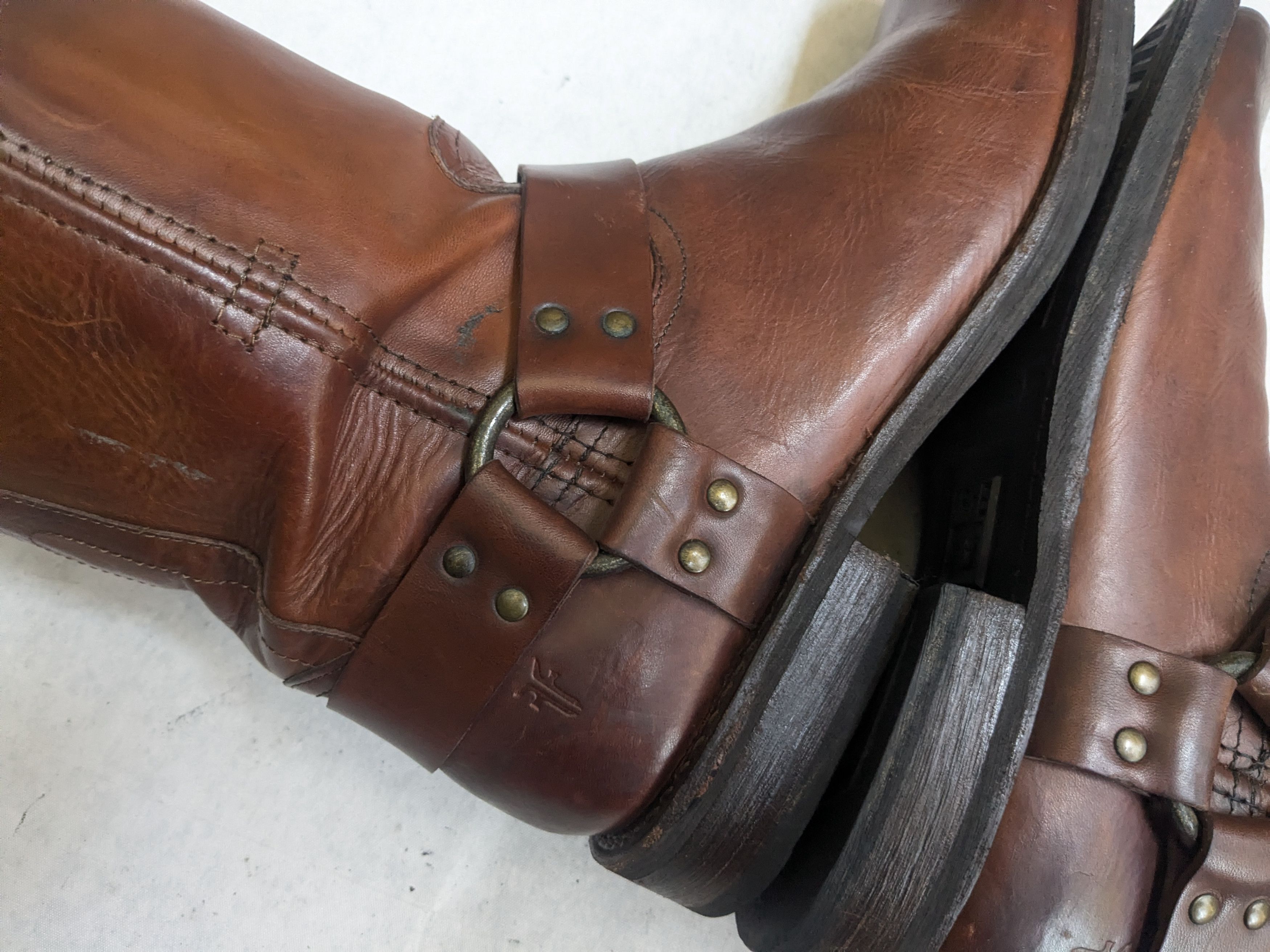 Frye Frye Harness Brown Leather 11 D a Leather Buckle Size US 11 / EU 44 - 10 Thumbnail