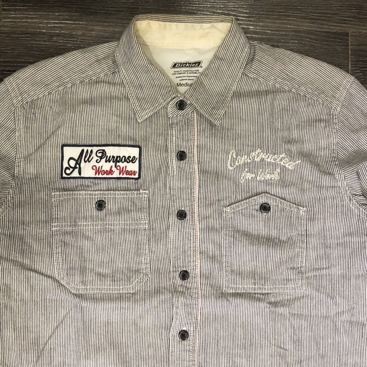 Dickies Selvedge hickory stripe work wear button up shirt