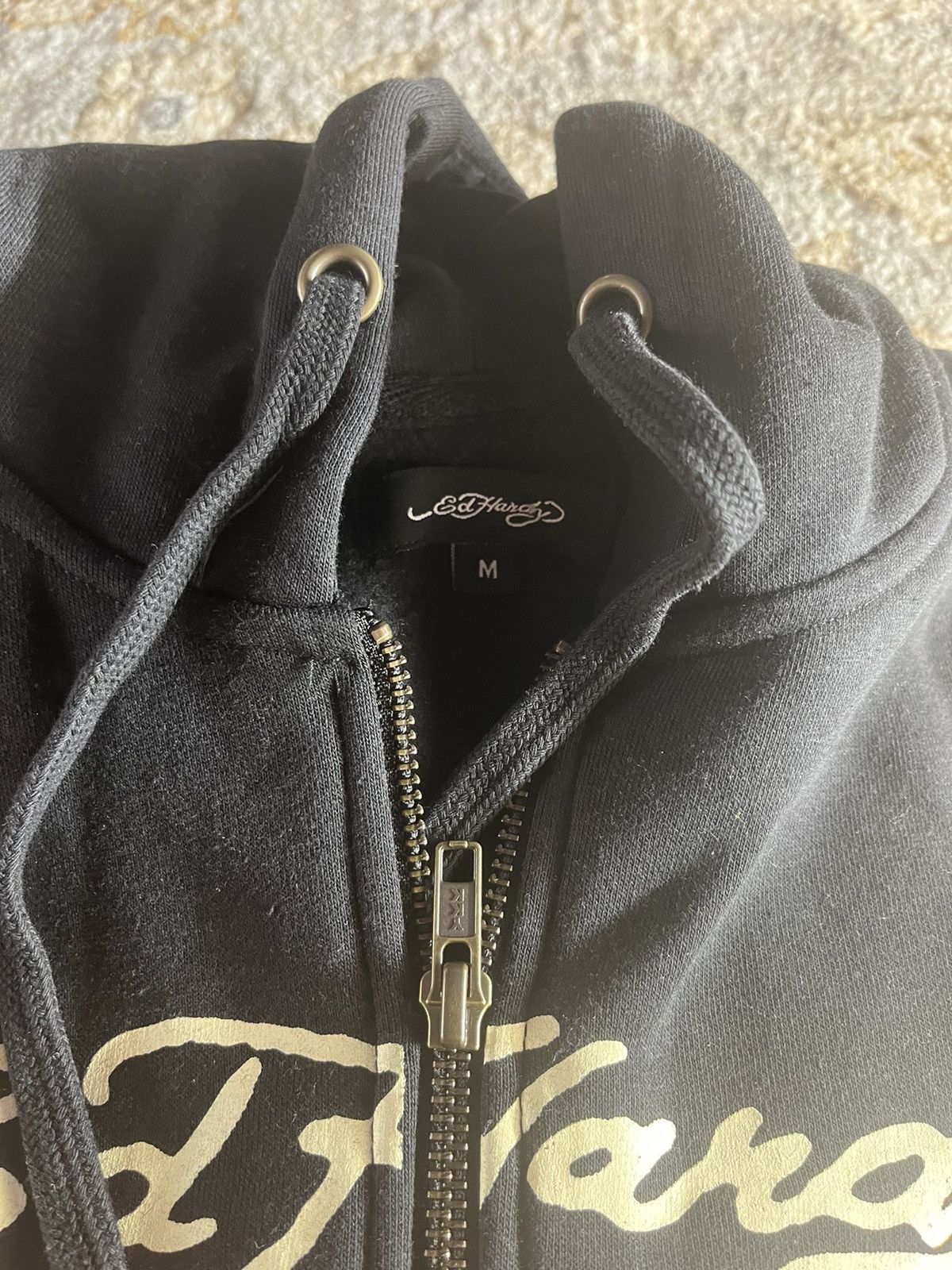 Ed Hardy SKULL BLACK GRAPHIC WOMENS CROPPED HOODIE M Size M / US 6-8 / IT 42-44 - 6 Thumbnail