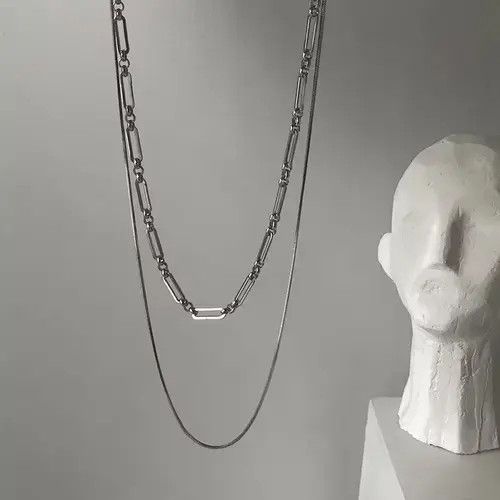 Jewelry Chrome Silver Chain Classic Light Goth Vibe Link Necklace Size ONE SIZE - 3 Thumbnail
