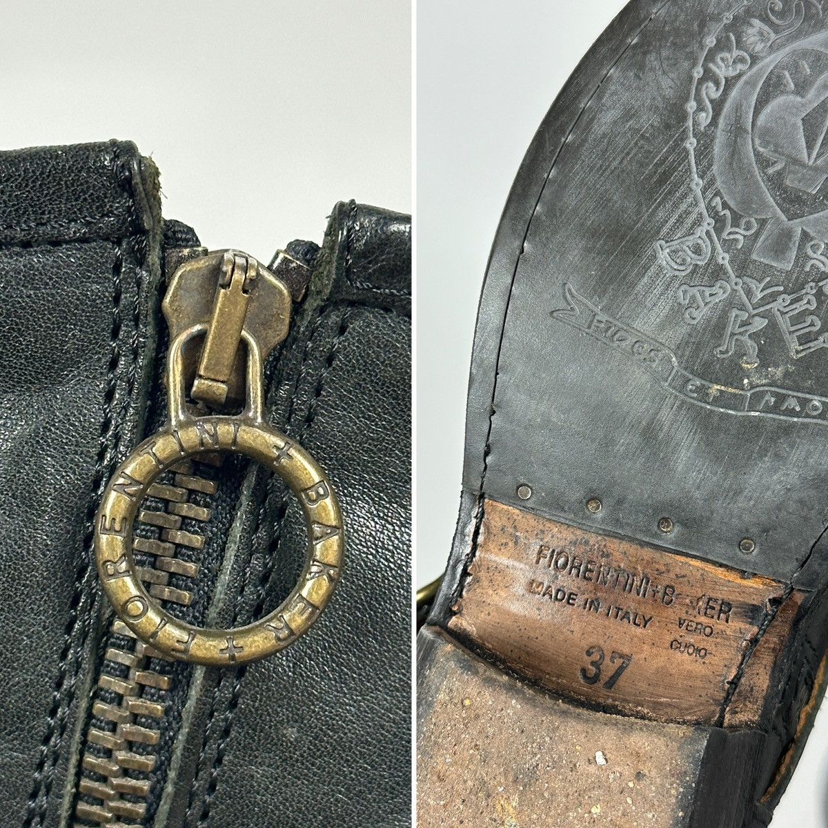Fiorentini + Baker Fiorentini + Baker Carnaby Chad Black Leather Biker Boots Size US 7 / IT 37 - 24 Thumbnail