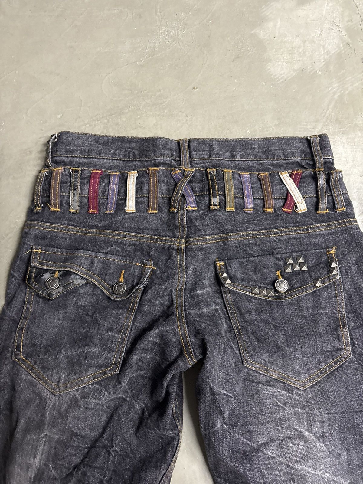 Japanese Brand Nylaus Double Waist Denim Jeans Studded Size US 32 / EU 48 - 4 Thumbnail