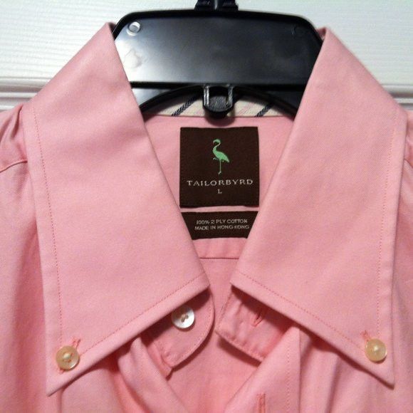 TAILORBYRD MEN'S NEW PINK 100%COTTON CASUAL SHIRT SIZE: L