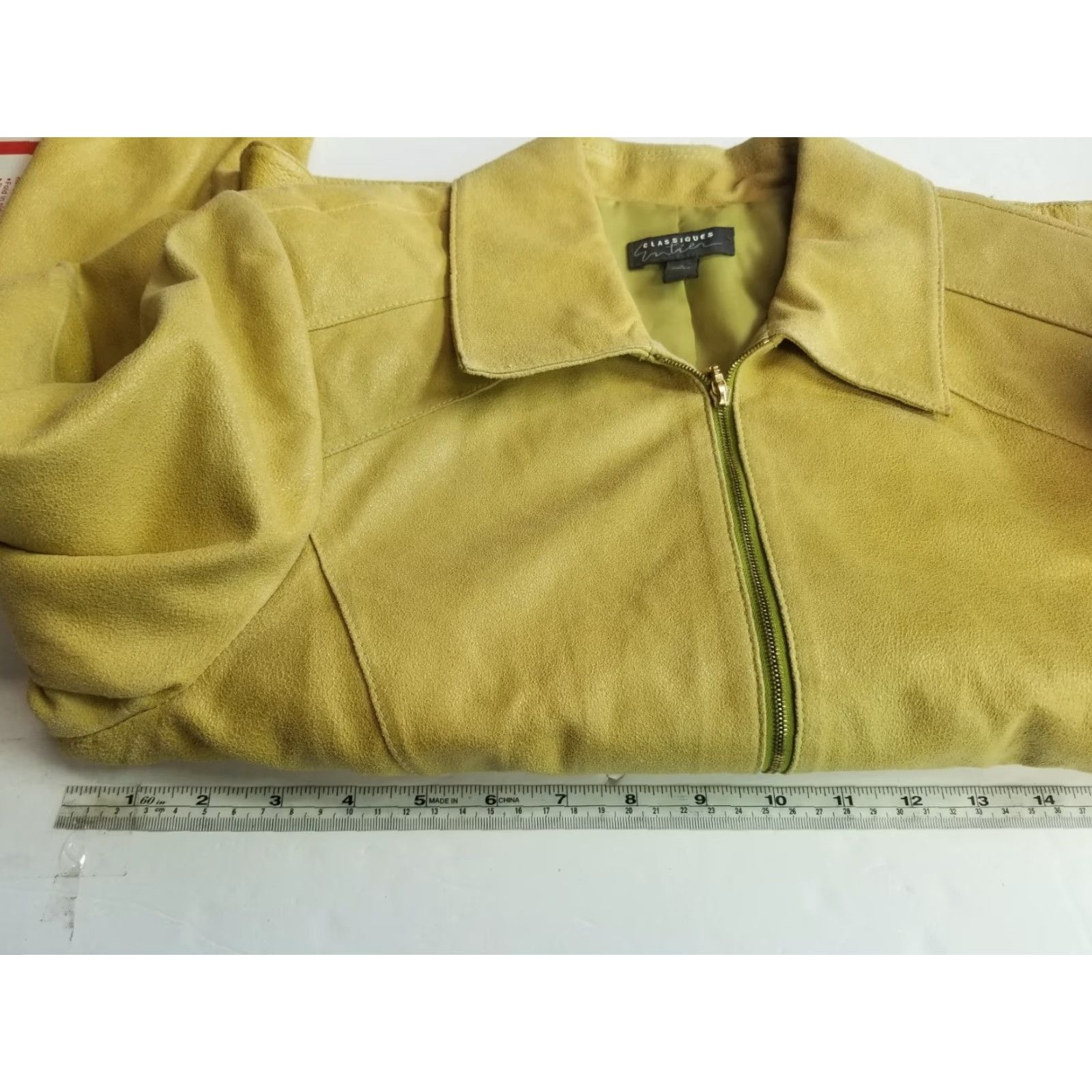 Vintage Classiques Entier Jacket Women's Small Green Leather Lined Full Zip Up Size S / US 4 / IT 40 - 3 Thumbnail
