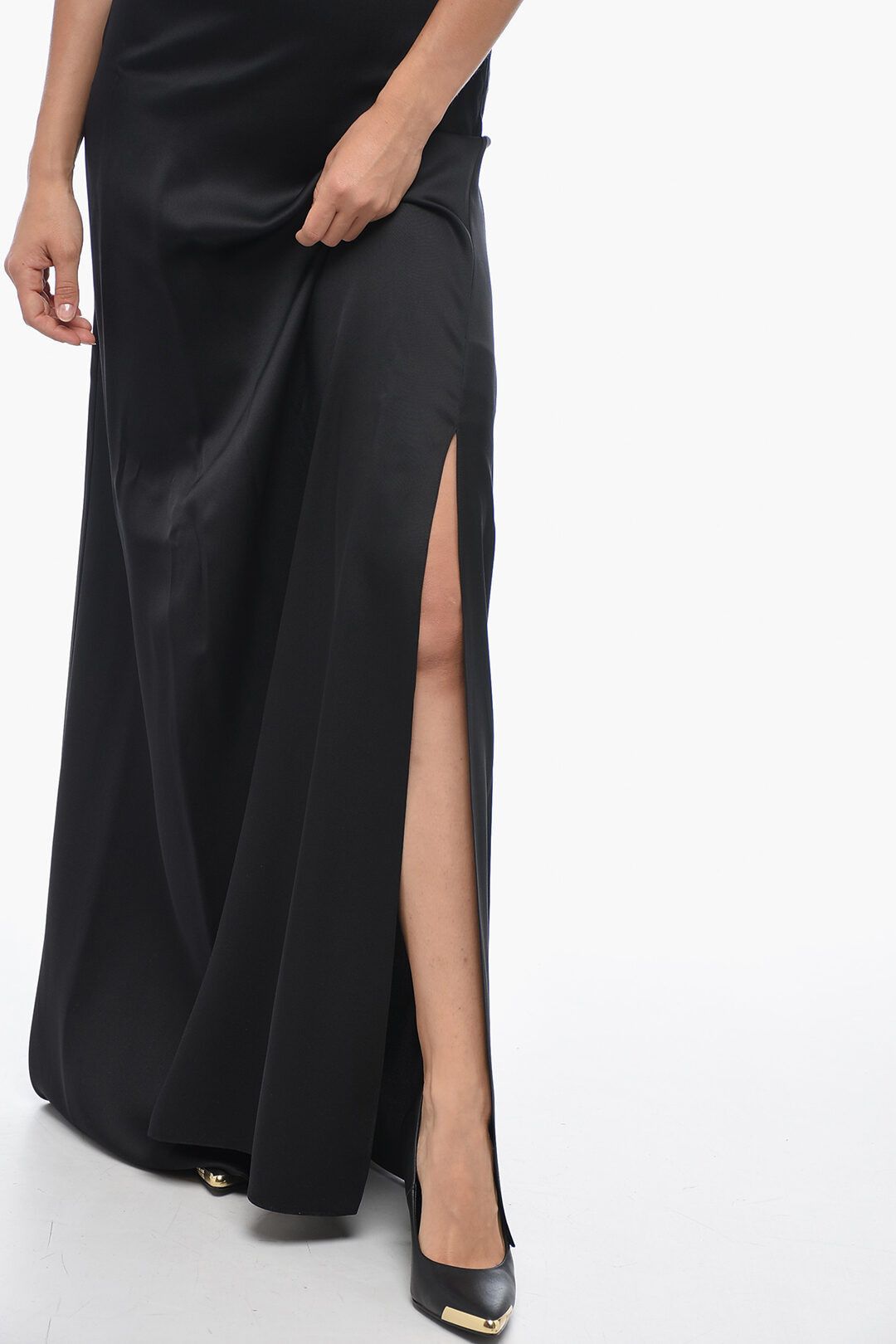 Burberry og1mm1225 Silk Satin Janie Maxi Dress in Black Size M / US 6-8 / IT 42-44 - 3 Thumbnail