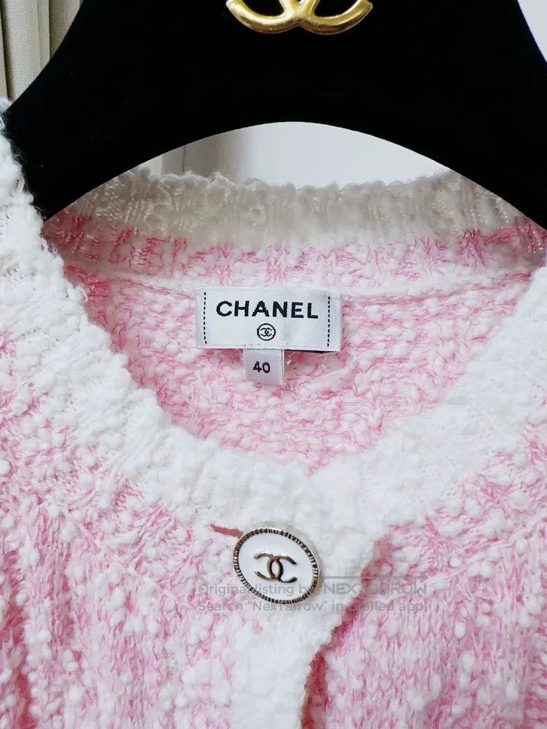 Chanel Chanel 24P pink long-sleeved hollow cardigan coat Size S / US 4 / IT 40 - 5 Thumbnail