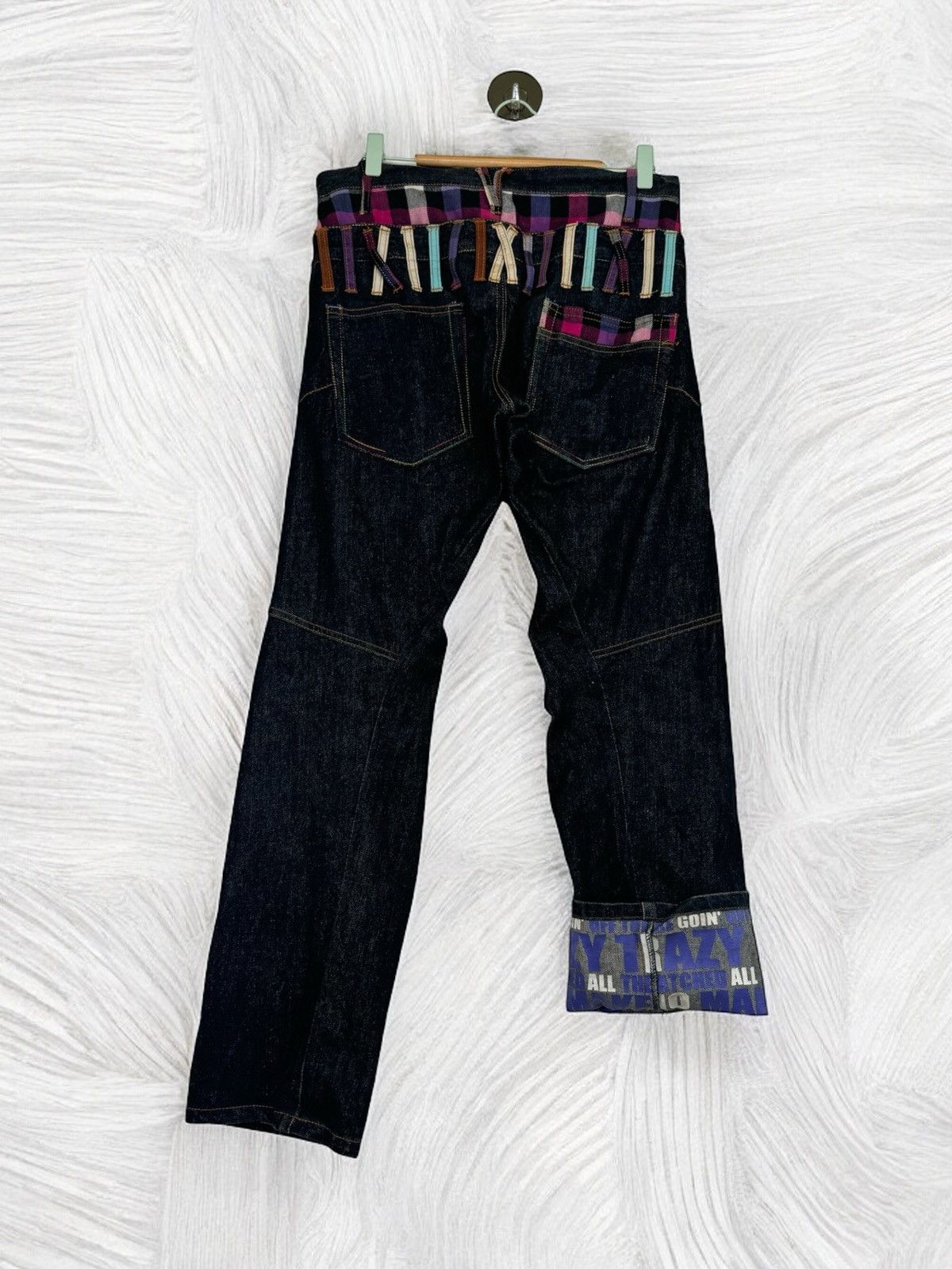 Hysteric Glamour × Japanese Brand NYLAUS CLOTHING Plaid Tartans Junya Watanabe Denim Jeans Size US 31 - 2 Thumbnail