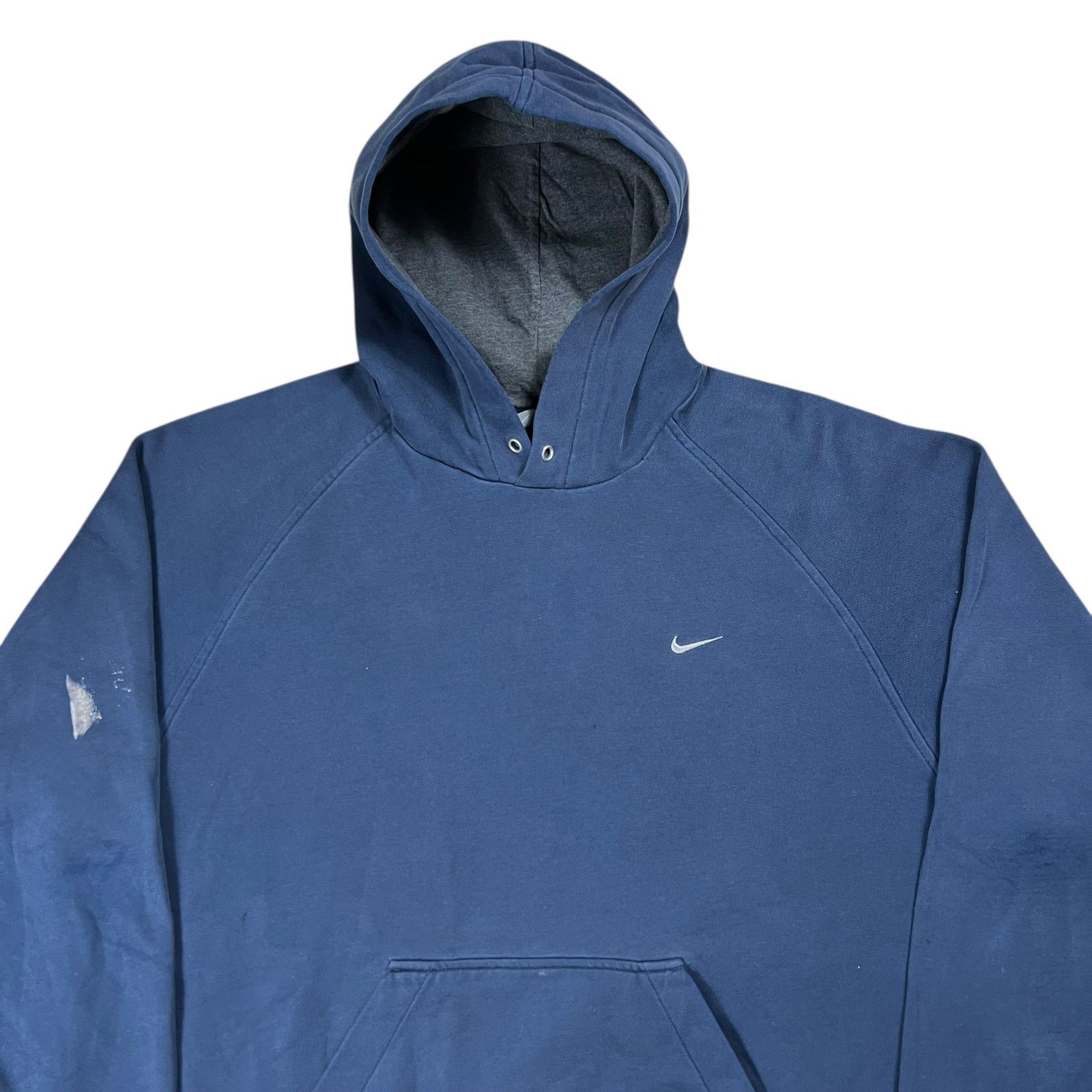 Nike × Vintage Vintage Y2K Nike mini swoosh navy faded hoodie (XL) Size US XL / EU 56 / 4 - 2 Thumbnail