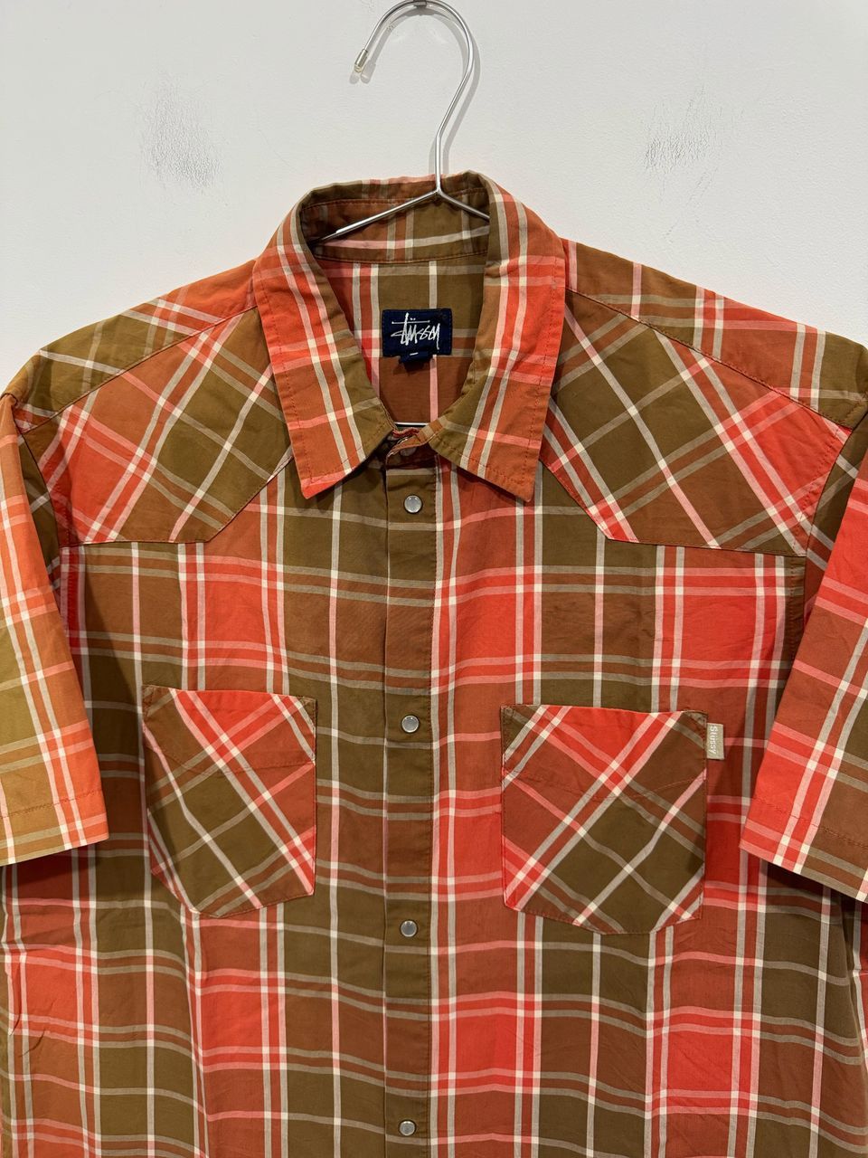 Stussy Vintage Stussy Pearl Snap Button Western Style Peach Shirt Size US L / EU 52-54 / 3 - 2 Thumbnail
