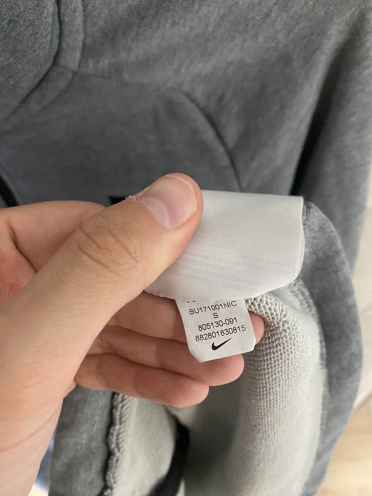 Nike Nike Grey Logo Swoosh Hoodie Size S Size US S / EU 44-46 / 1 - 4 Thumbnail