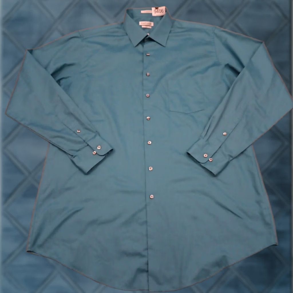 Van Heusen Van Heusen Shirt Mens 17.5 Blue Tall Lux Sateen Long Sleeve Button Size US XXL / EU 58 / 5 - 1 Thumbnail