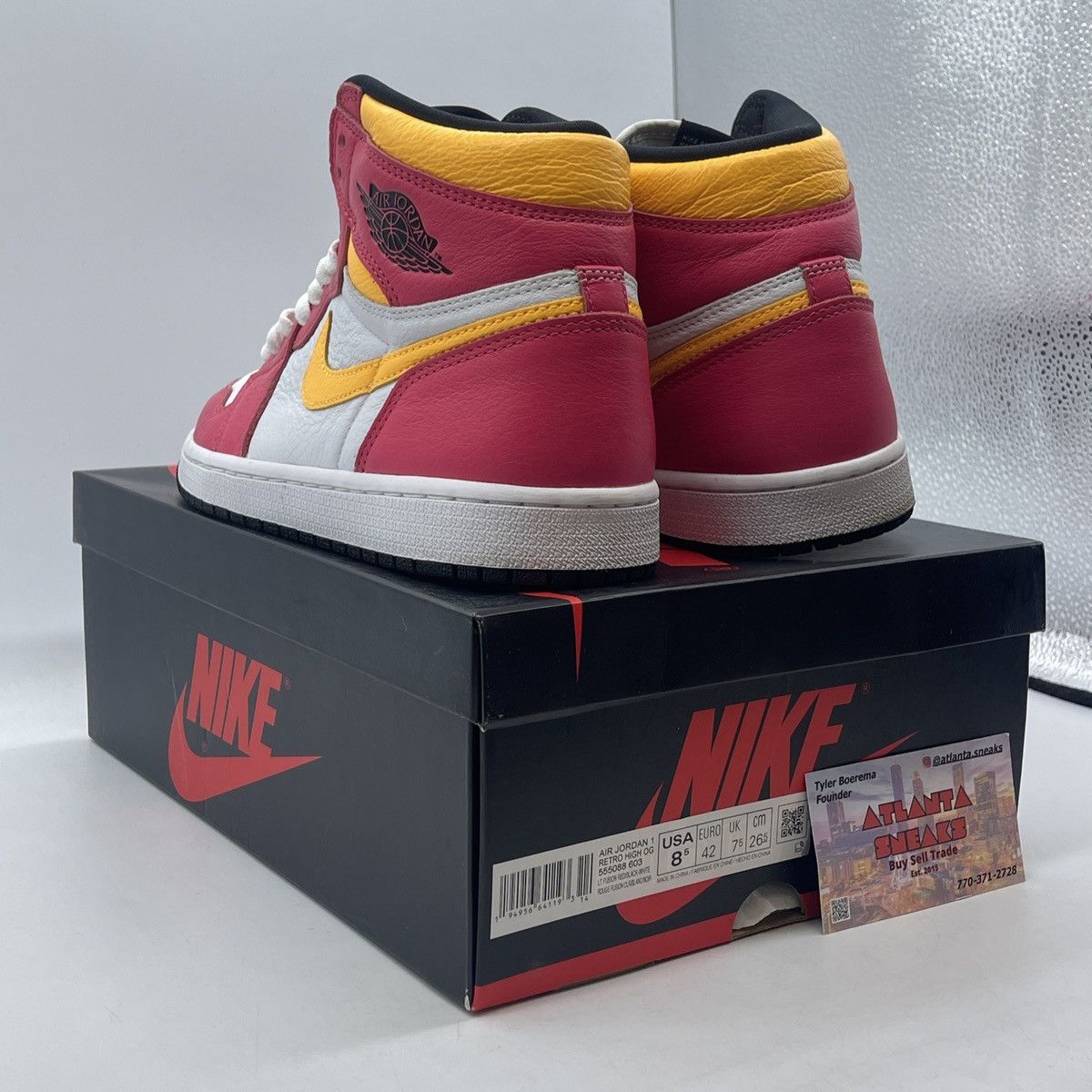 Jordan Brand Air Jordan 1 high light fusion red Size US 8.5 / EU 41-42 - 4 Thumbnail