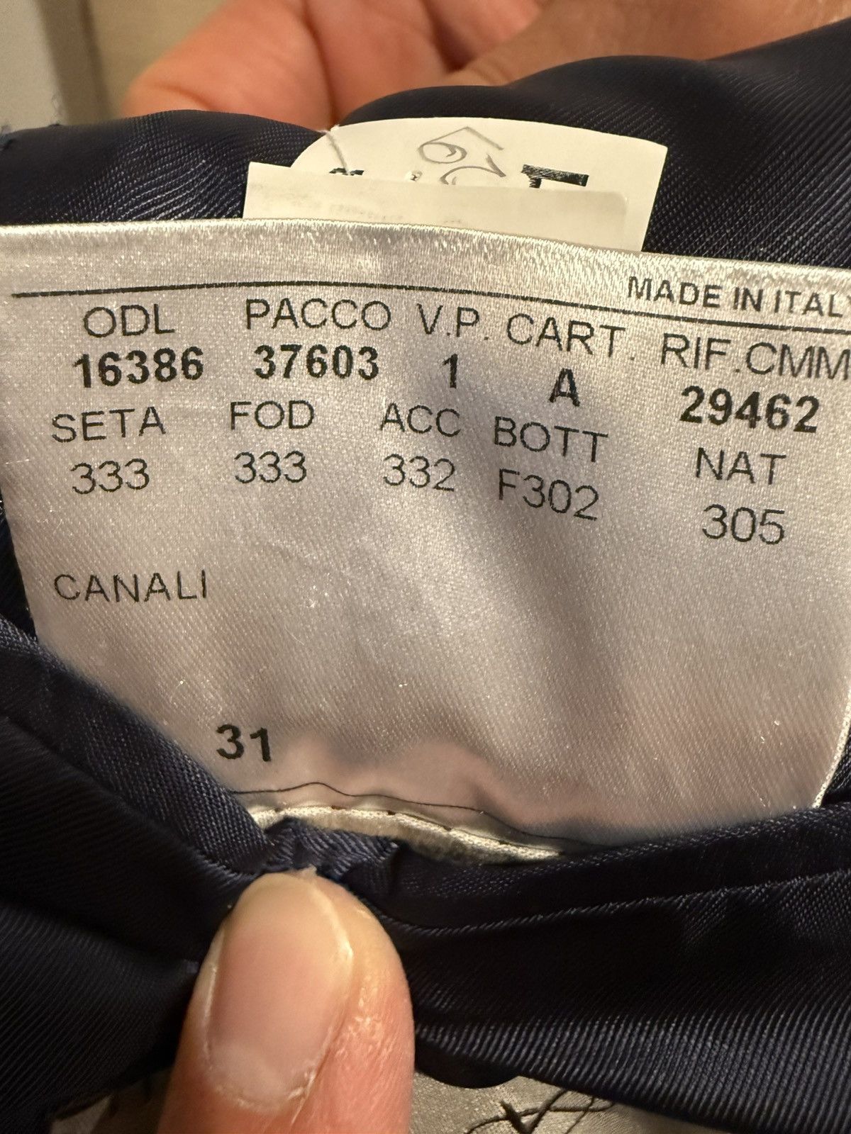 Canali Canali Navy Pinstripe Wool Blazer Made in Italy Size 50 Size 50R - 9 Thumbnail