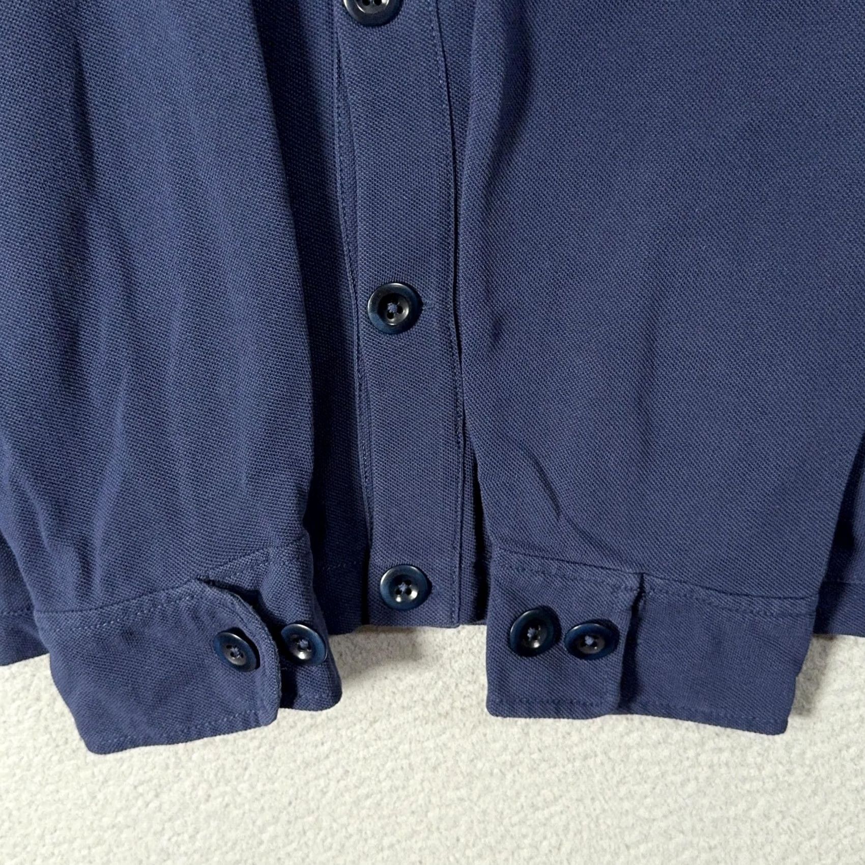Polo Ralph Lauren VINTAGE Polo by Ralph Lauren Cardigan Mens XL Blue Cotton Logo Sweater Size US XL / EU 56 / 4 - 4 Thumbnail