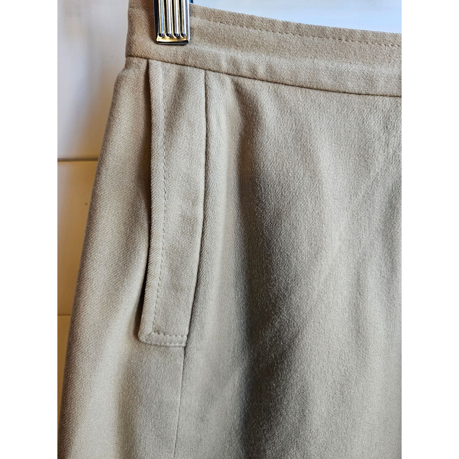 Pendleton Young Pendleton Vintage Wool Khaki High Waist A-Line Skirt Size 28" / US 6 / IT 42 - 3 Thumbnail