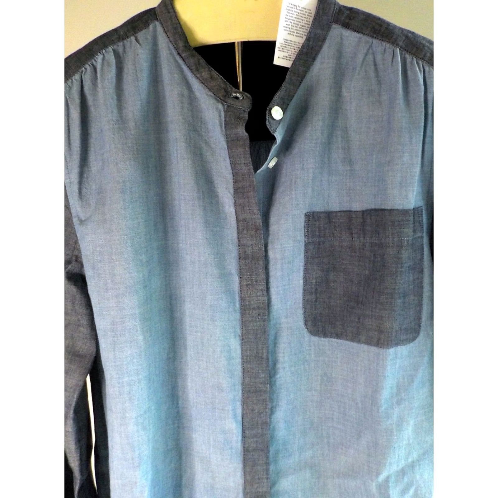 Lands' End LANDS' END Womens 2 Tone Denim Shirt Dress Tunic Blues Cotton SZ L/T 14-16 NWOT Shirt Dress Womens Size L / US 10 / IT 46 - 2 Thumbnail