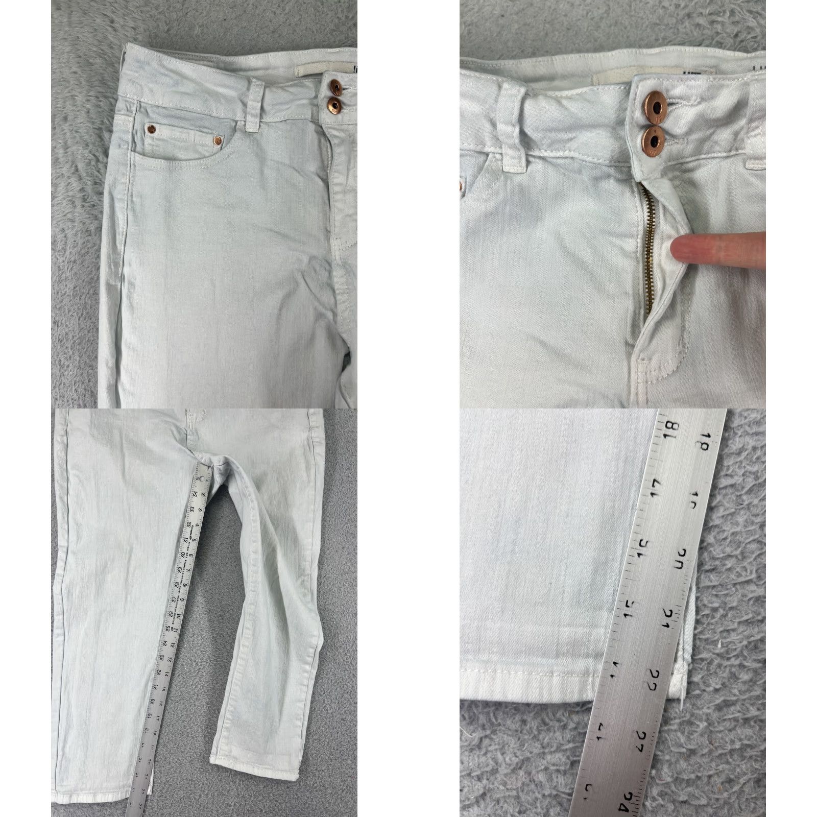 Vintage !IT Jeans Womens 14 Blue Denim Capri High Rise Skinny Cotton Blend Size 36" / US 14 / IT 50 - 8 Thumbnail