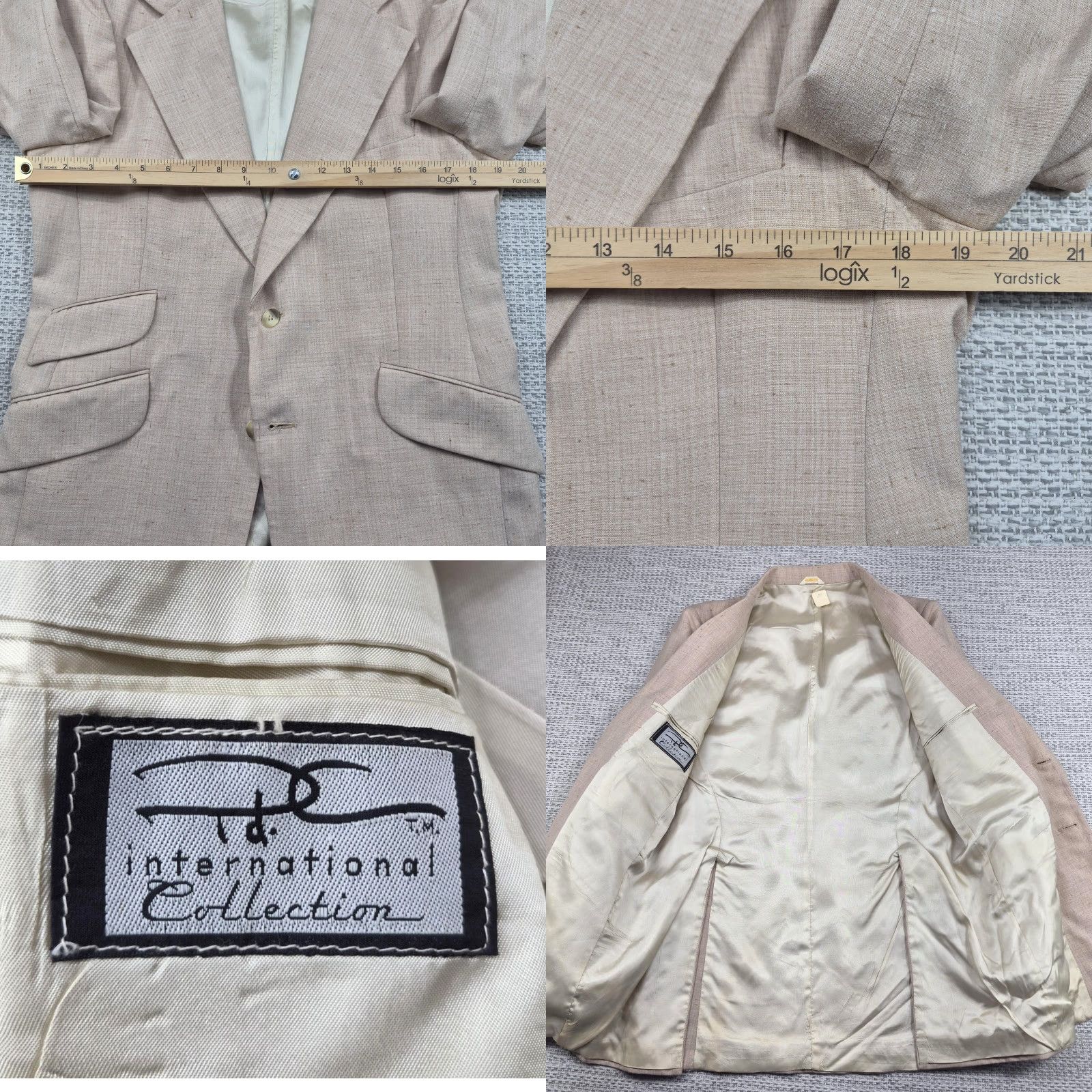 Vintage VINTAGE PDC International Collection Blazer Mens 38 Beige Lined Western USA Blazer Size 38R - 8 Thumbnail