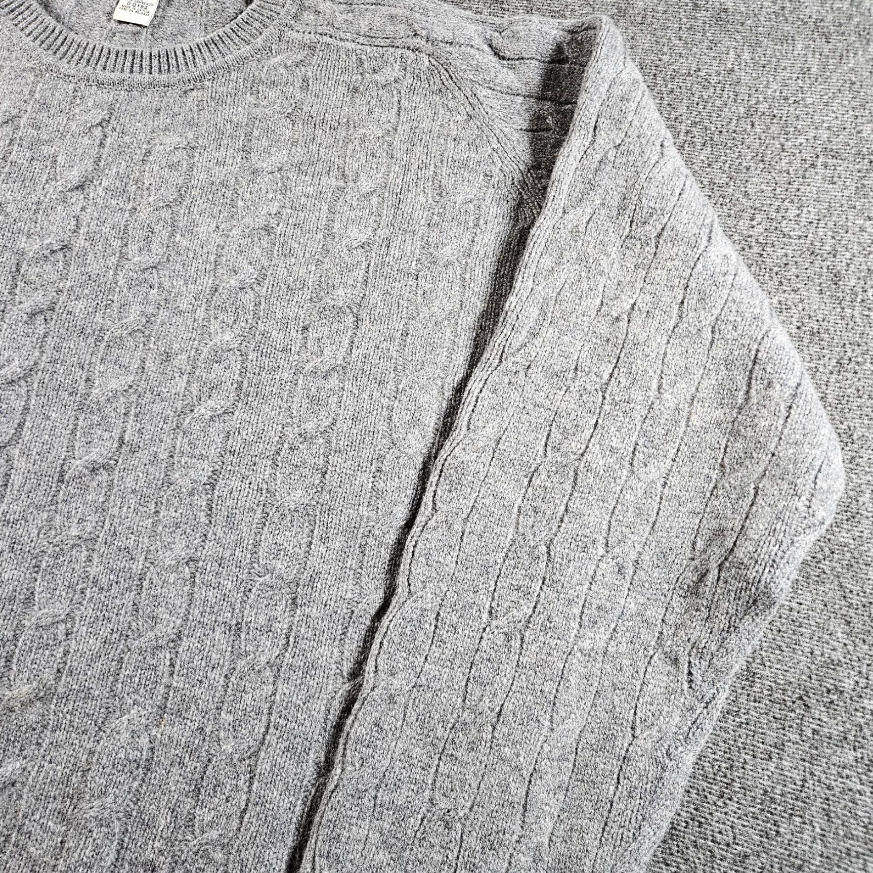 Vintage VINTAGE L.L.Bean Sweater Mens XL Gray Cable-Knit Crewneck Wool Pullover Size US XL / EU 56 / 4 - 3 Thumbnail