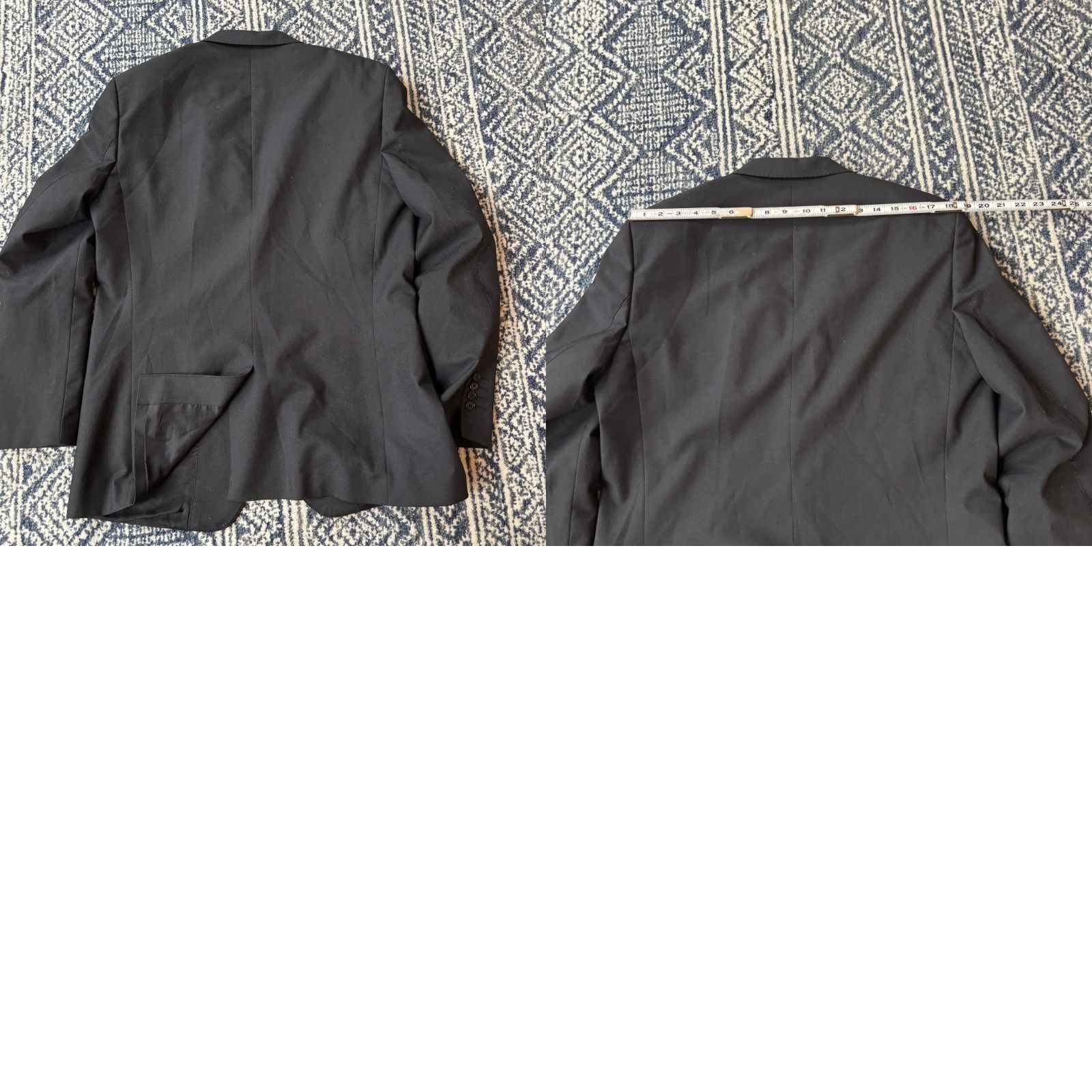 Zara Zara Man Basic Black Blazer Suit Jacket Mens Size 44 EU 54 Regular 2 Piece Notch Lapel Two-Button Double-Vented Black Blazer Jacket Mens Size 44R - 9 Thumbnail